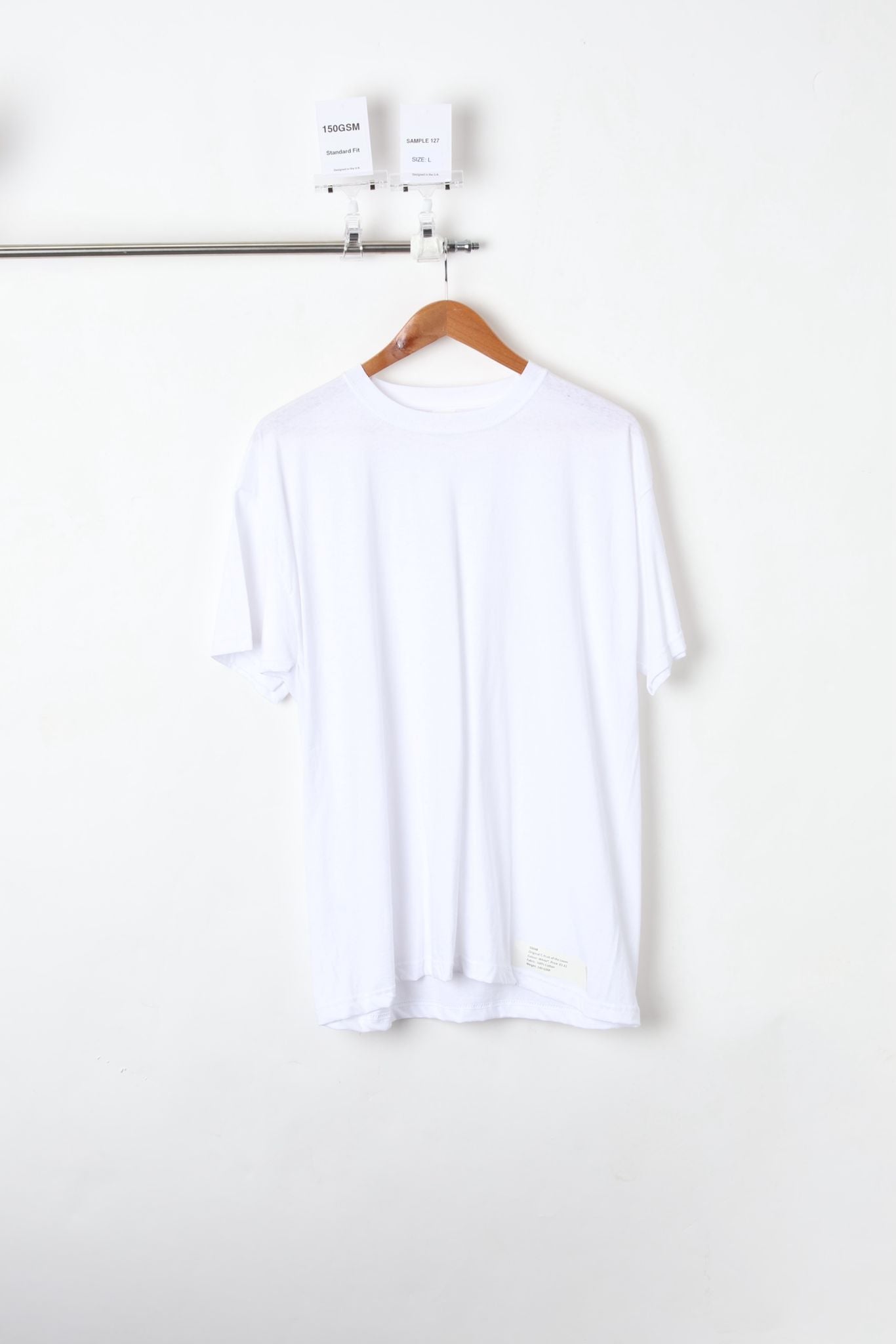 150 GSM Standard Fit Plain White T-Shirt (Size L) – Sample
