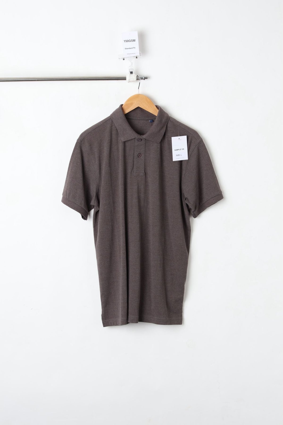 150GSM PLAIN POLO T-SHIRT GREY (SIZE L)-SAMPLE