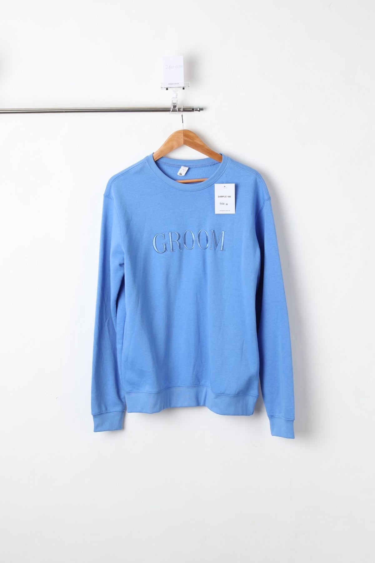 280GSM EMBROIDERED SWEATSHIRT BLUE (SIZE M)-SAMPLE