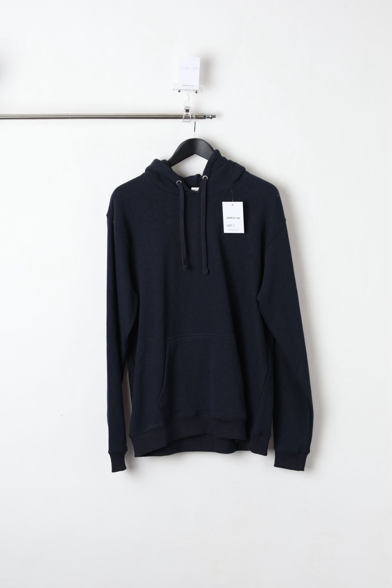 280GSM BLACK PULLOVER HOODIE (SIZE L)-SAMPLE