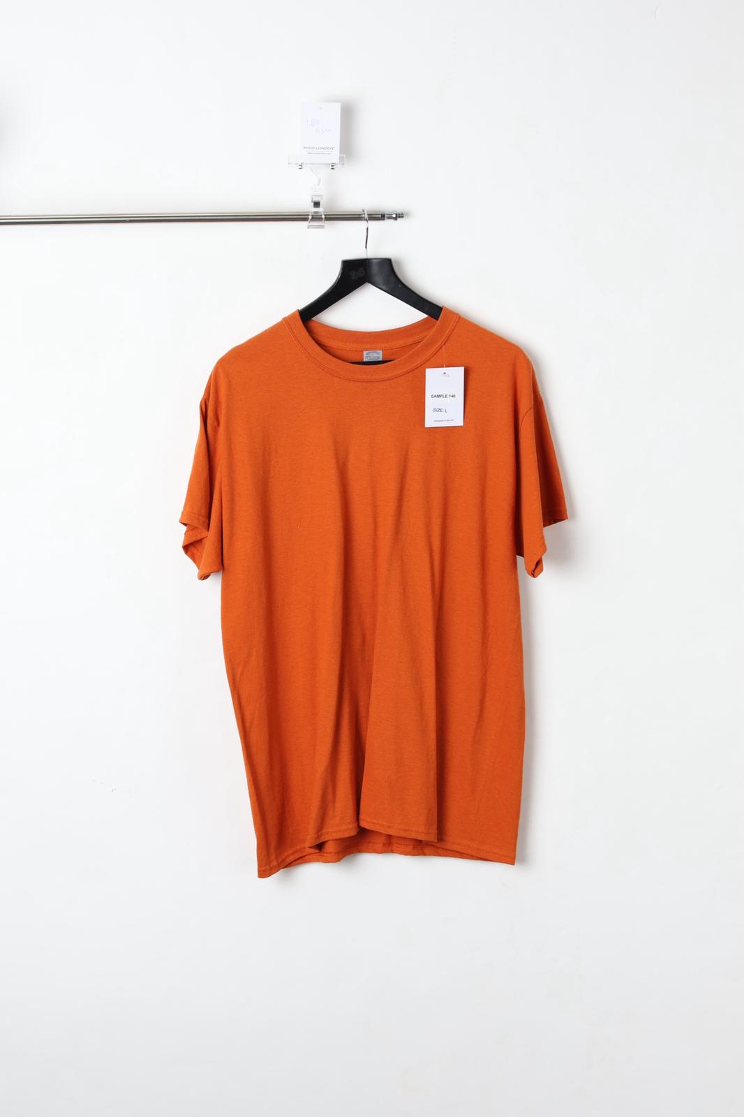 150GSM Standard Fit Plain Orange T-Shirt (Size L) – Sample