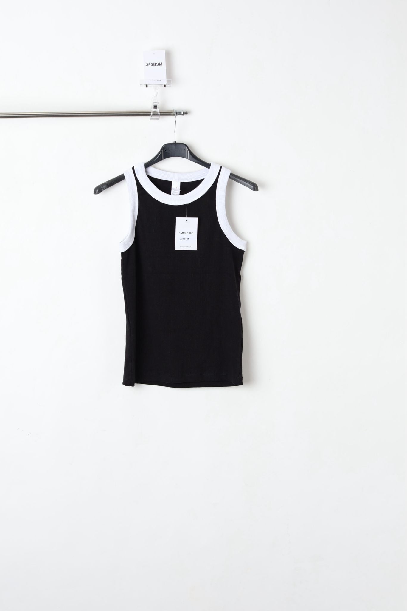 350GSM TANK TOP BLACK (SIZE M)-SAMPLE
