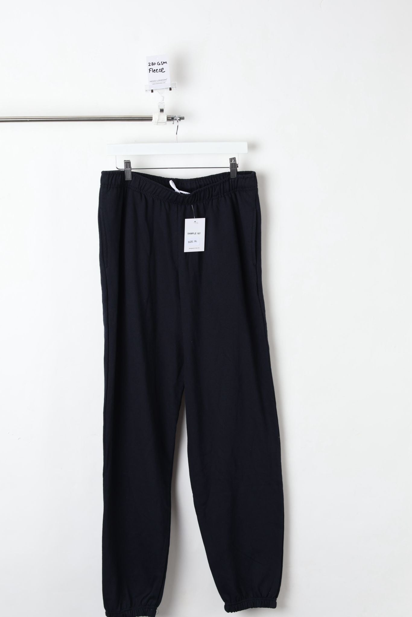 280GSM FLEECE CUFFED JOGGERS BLACK (SIZE XL)-SAMPLE
