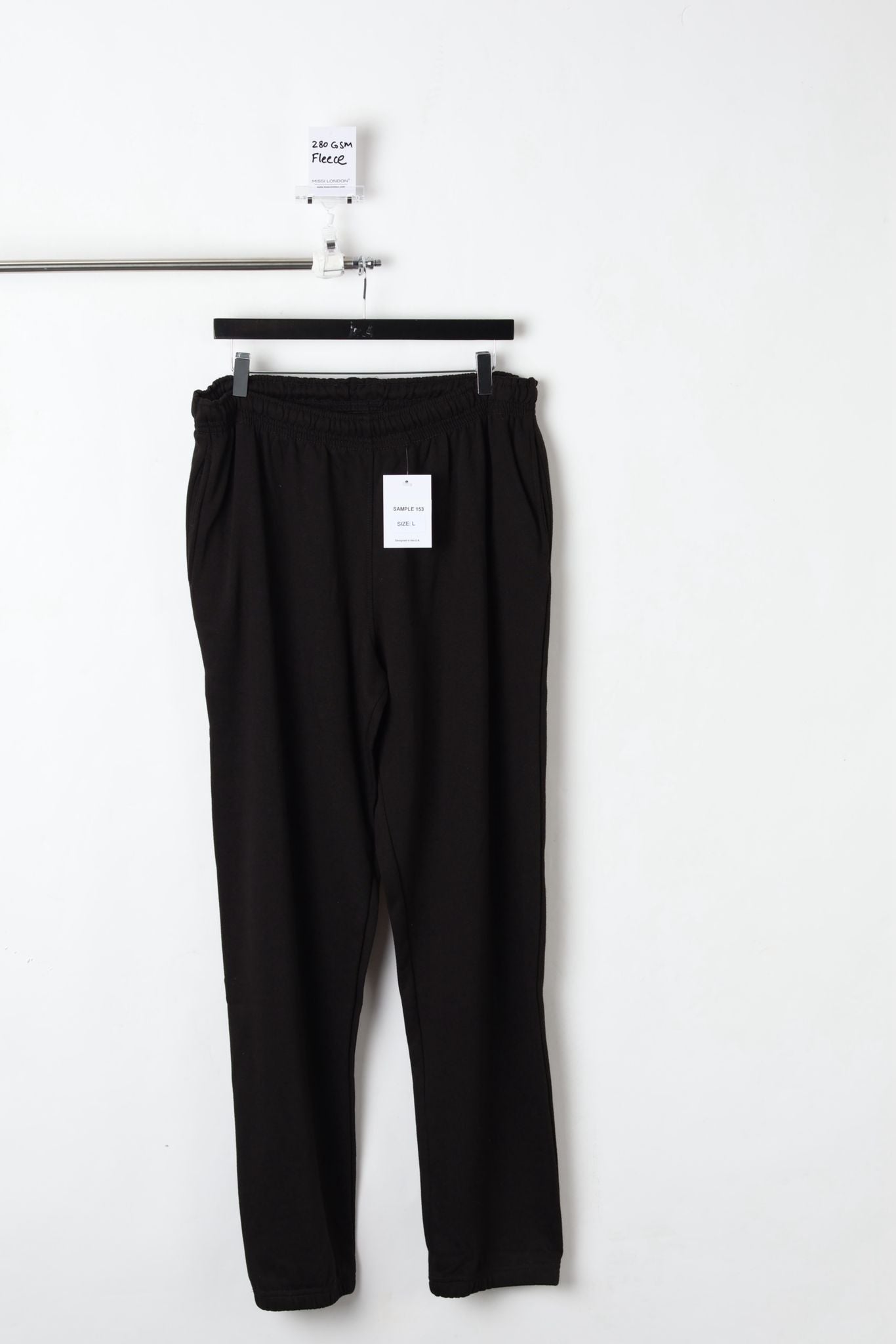 280GSM FLEECE JOGGERS BLACK (SIZE L)-SAMPLE