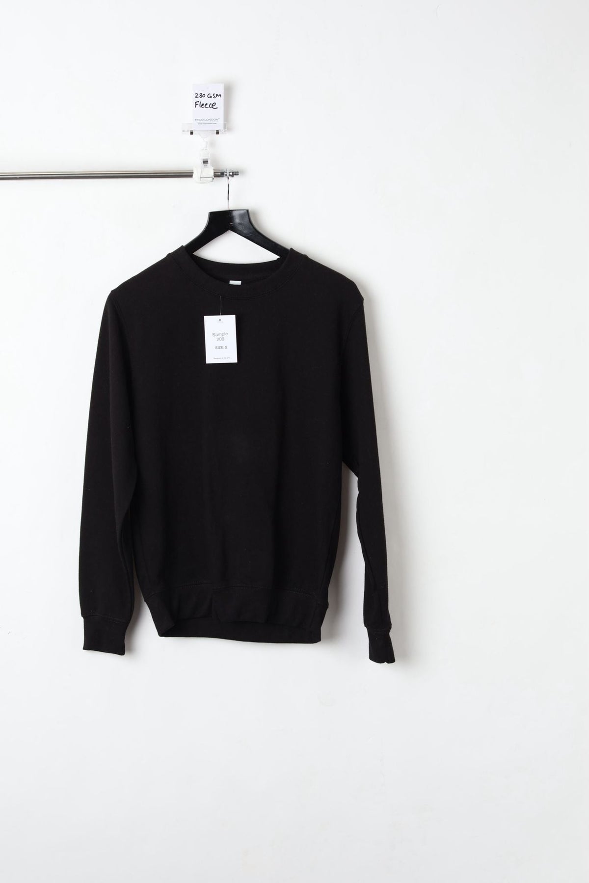 280GSM BLACK SWEATSHIRT (SIZE S)-SAMPLE