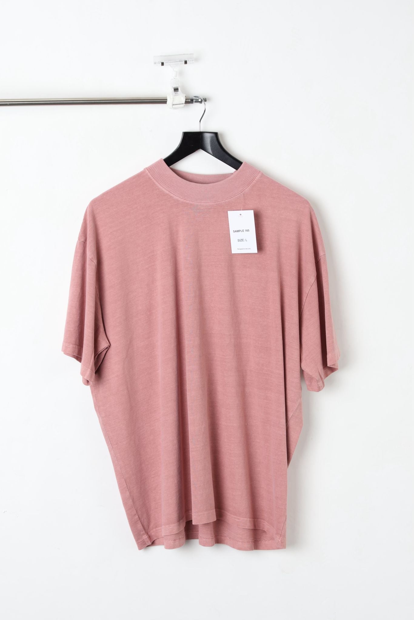 220GSM OVERSIZED WASHED T-SHIRT PINK (SIZE L)-SAMPLE