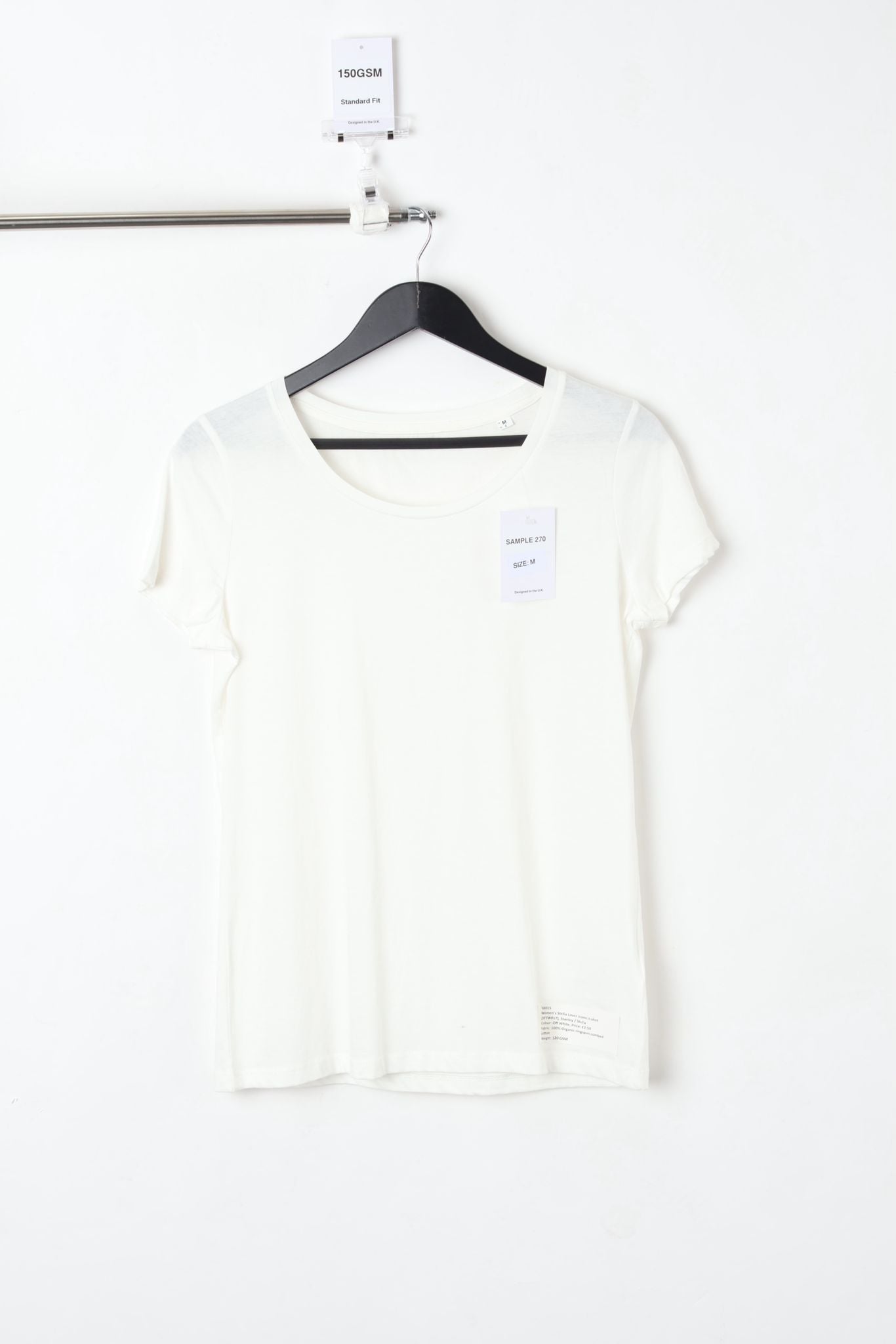 150GSM Standard Fit Plain White T-Shirt (Size M) – Sample