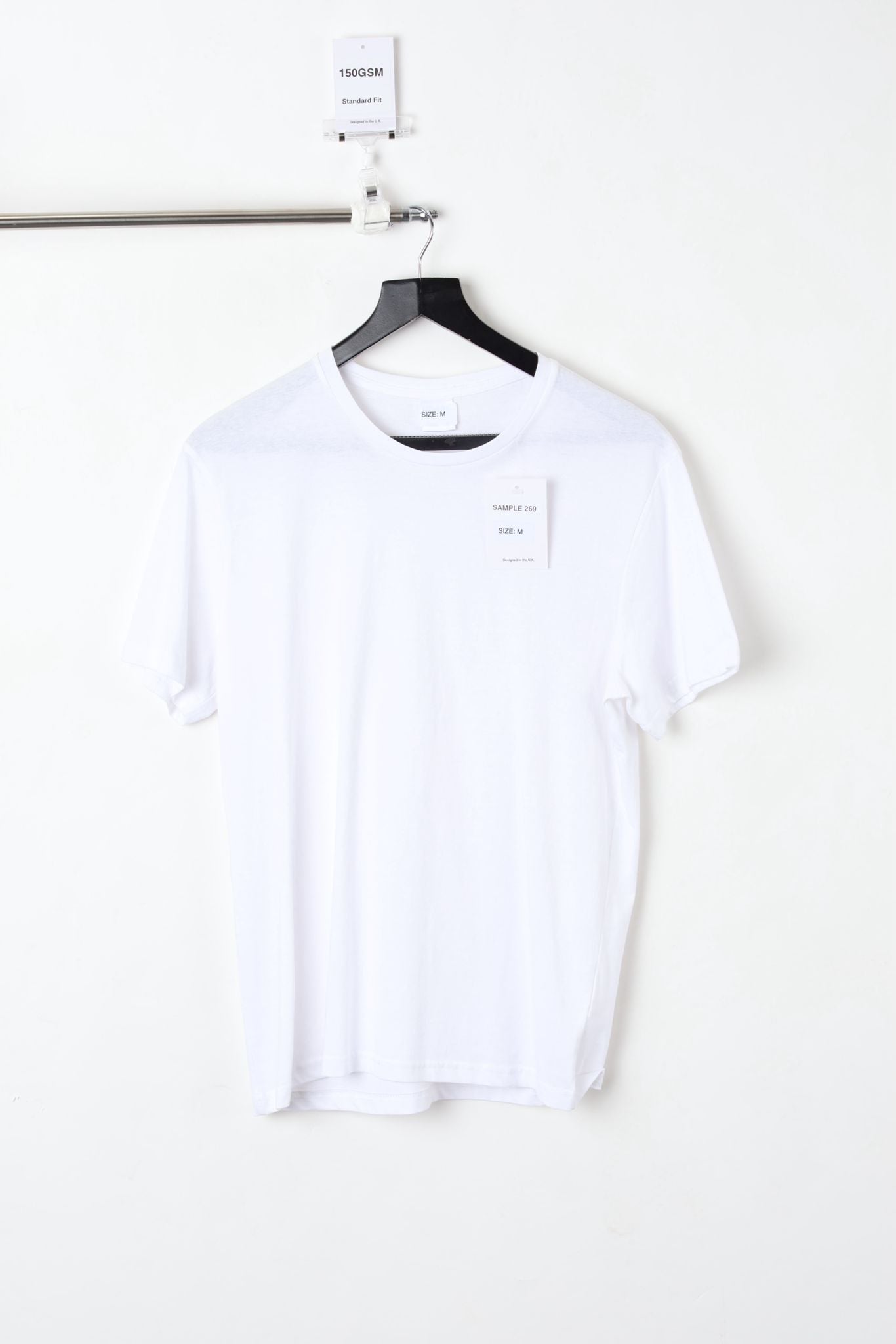 150GSM Standard Fit Plain White T-Shirt (Size M) – Sample