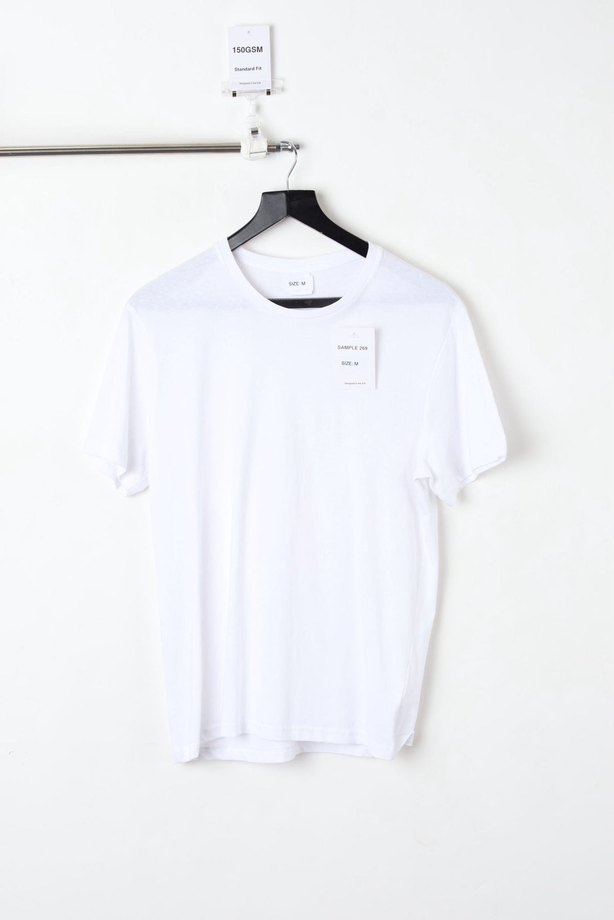 150GSM Standard Fit Plain White T-Shirt (Size M) – Sample