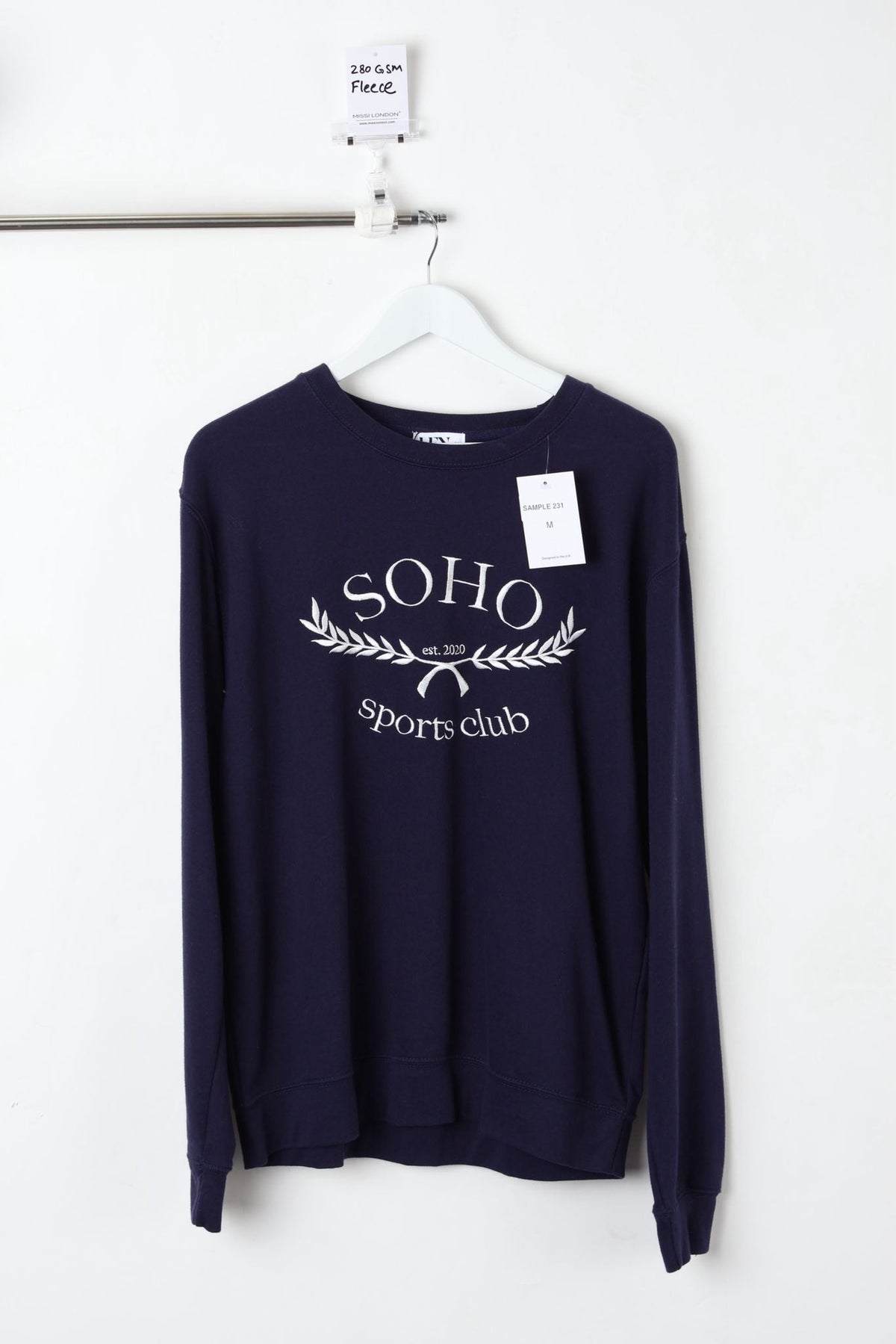 280GSM GRAPHIC PRINTED SWEATSHIRT NAVY (SIZE M)-SAMPLE