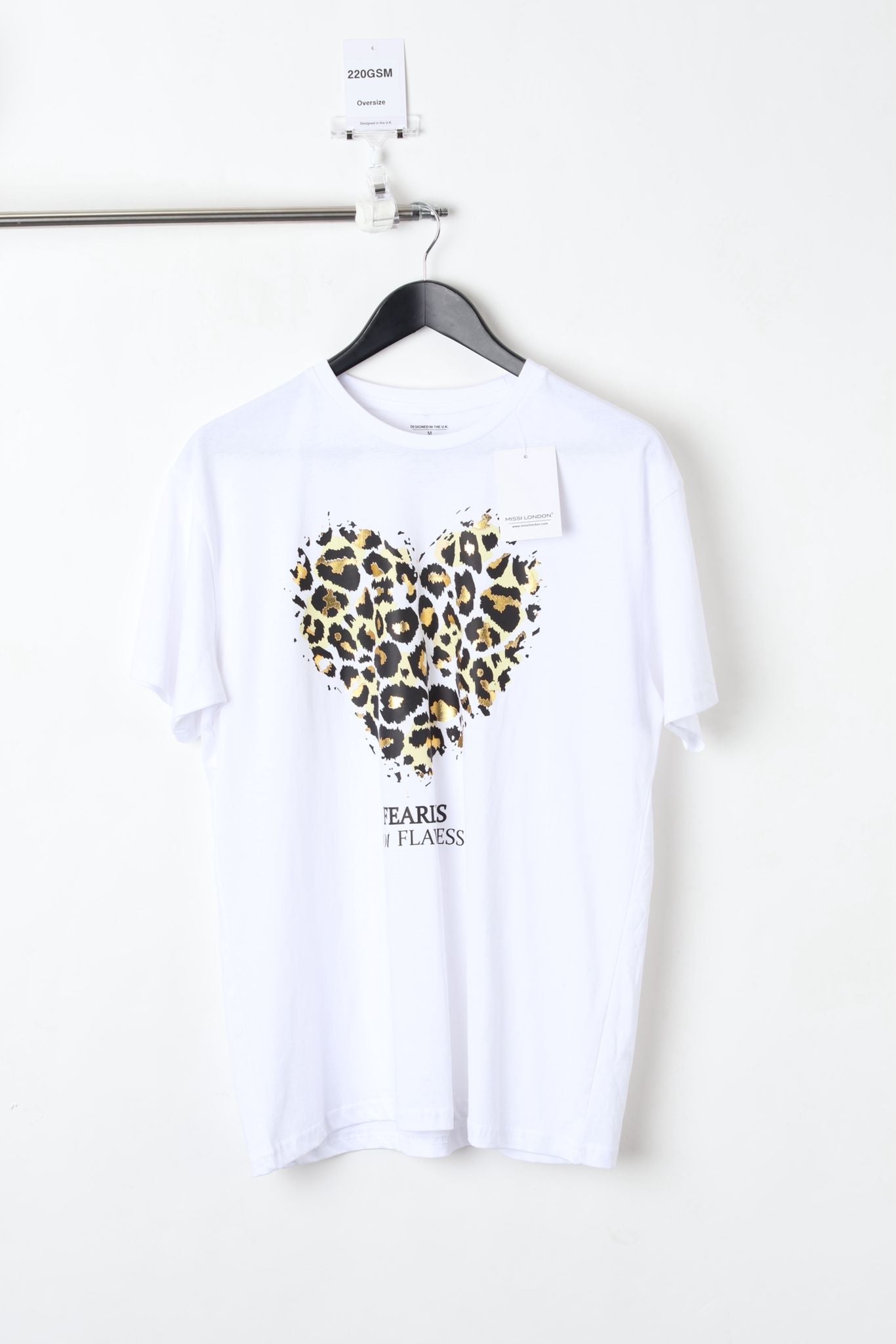 220GSM OVERSIZED PRINTED T-SHIRT WHITE (SIZE M)-SAMPLE
