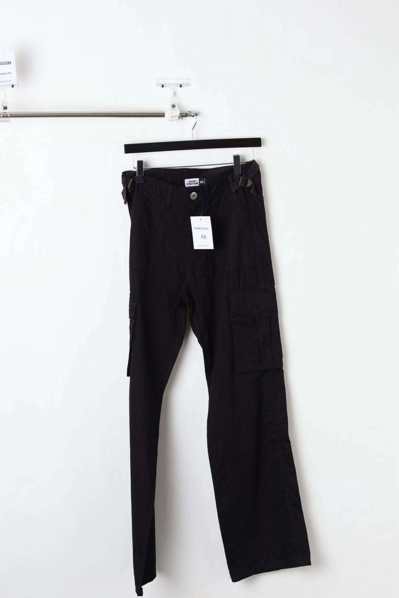 Woven Cotton Cargo Trousers Black (SIZE XS)-SAMPLE