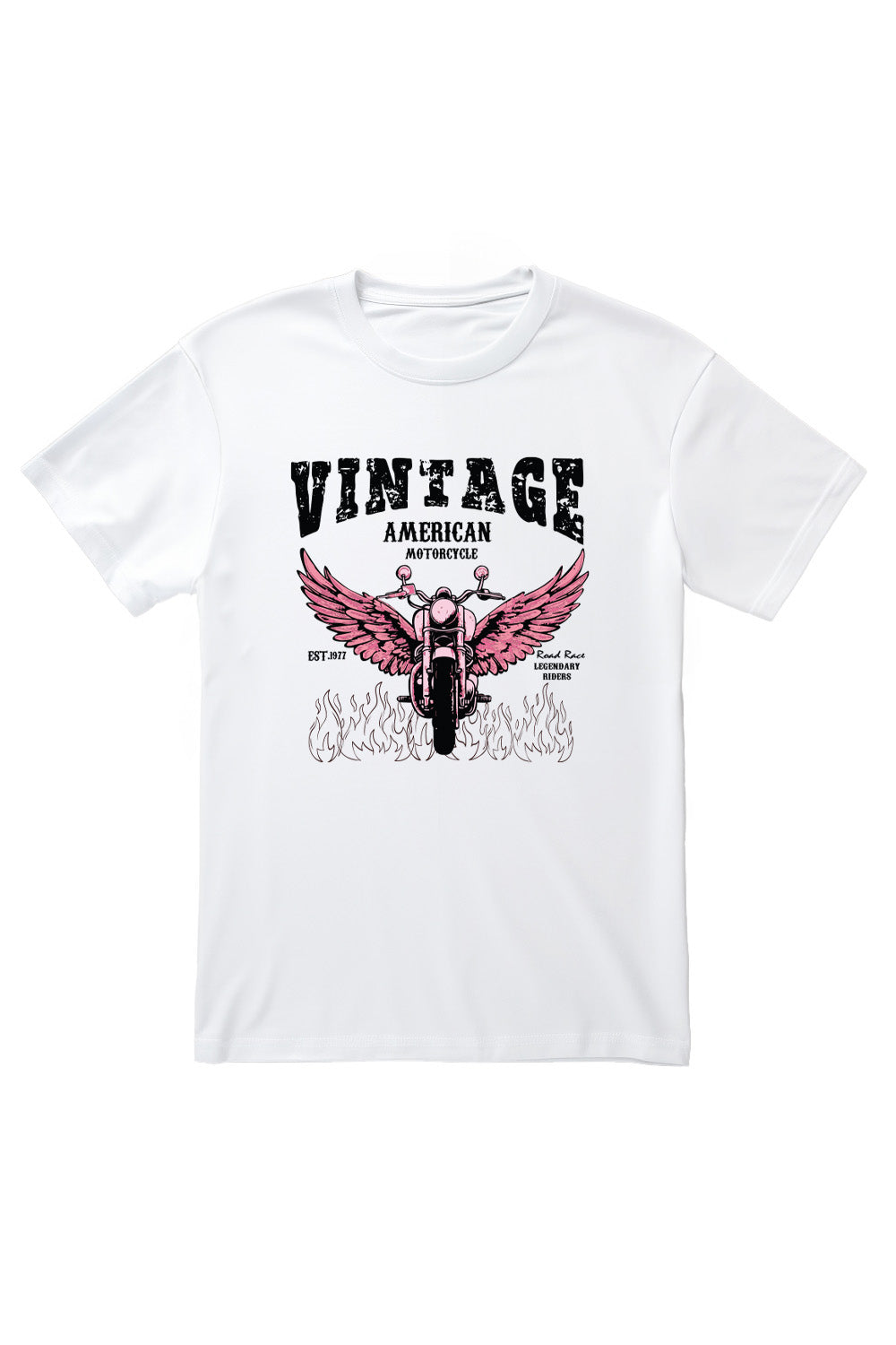 Vintage Motorcycle T-Shirt in White (Custom Packs)
