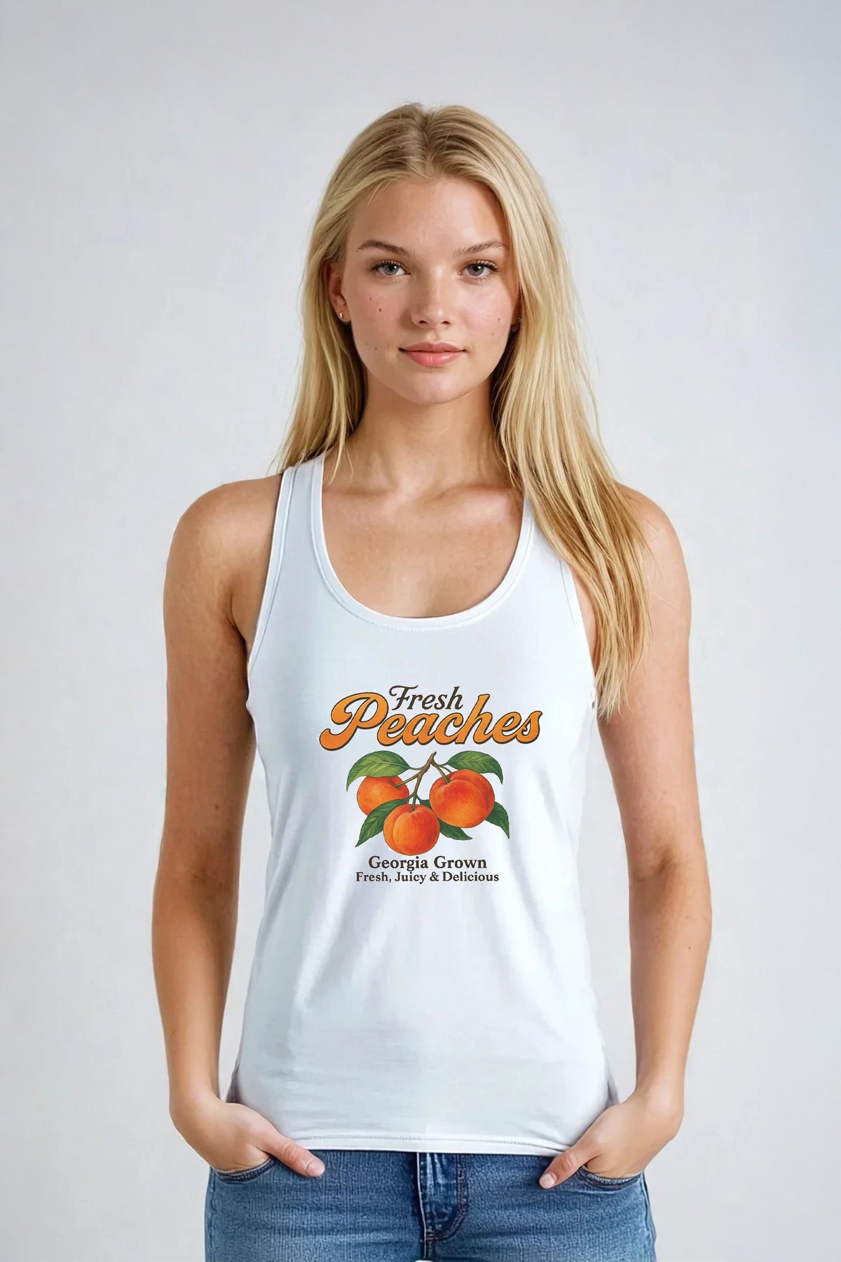 Fresh Peaches Printed Tank Top