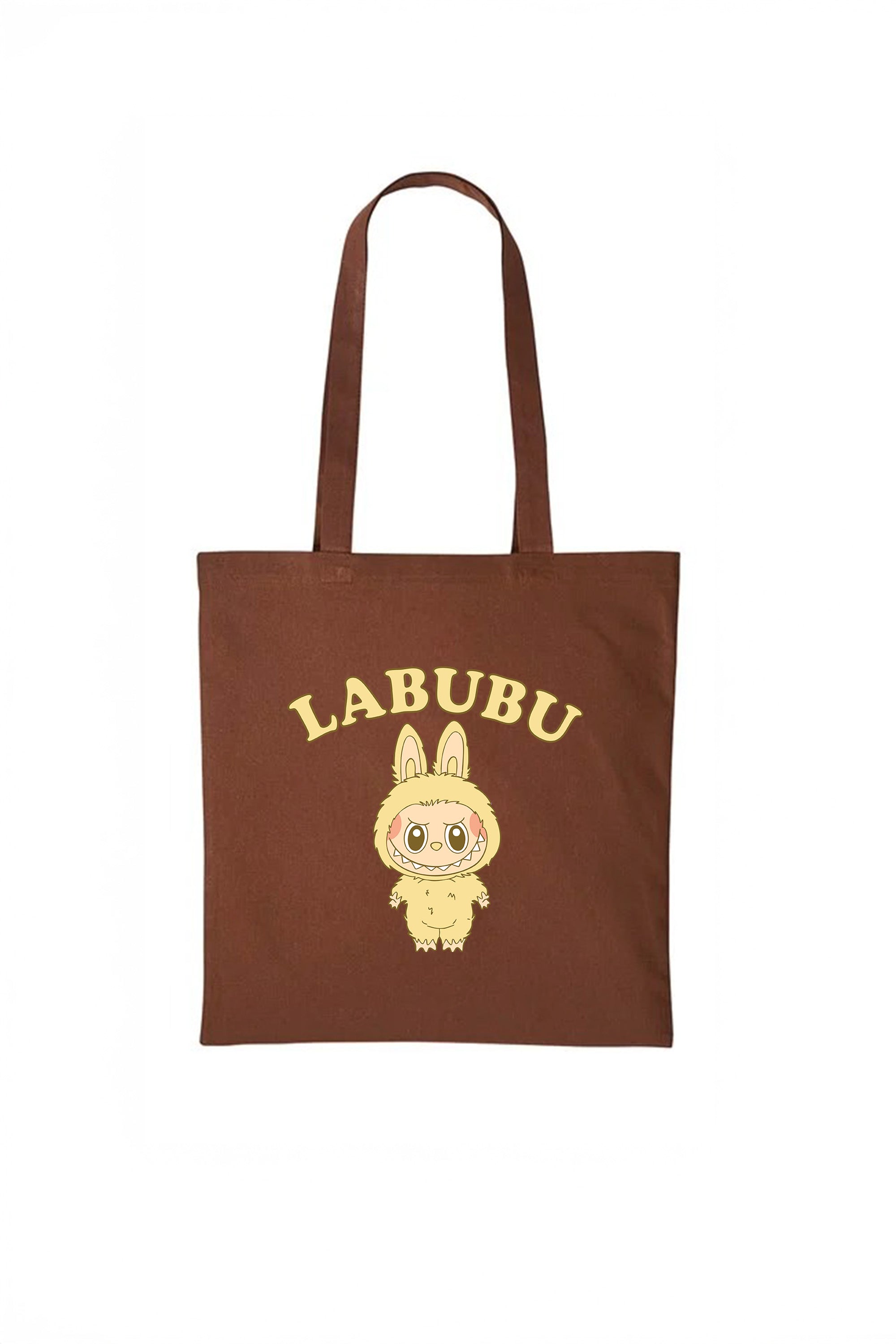 Yellow Labubu Printed Cotton Tote Bag