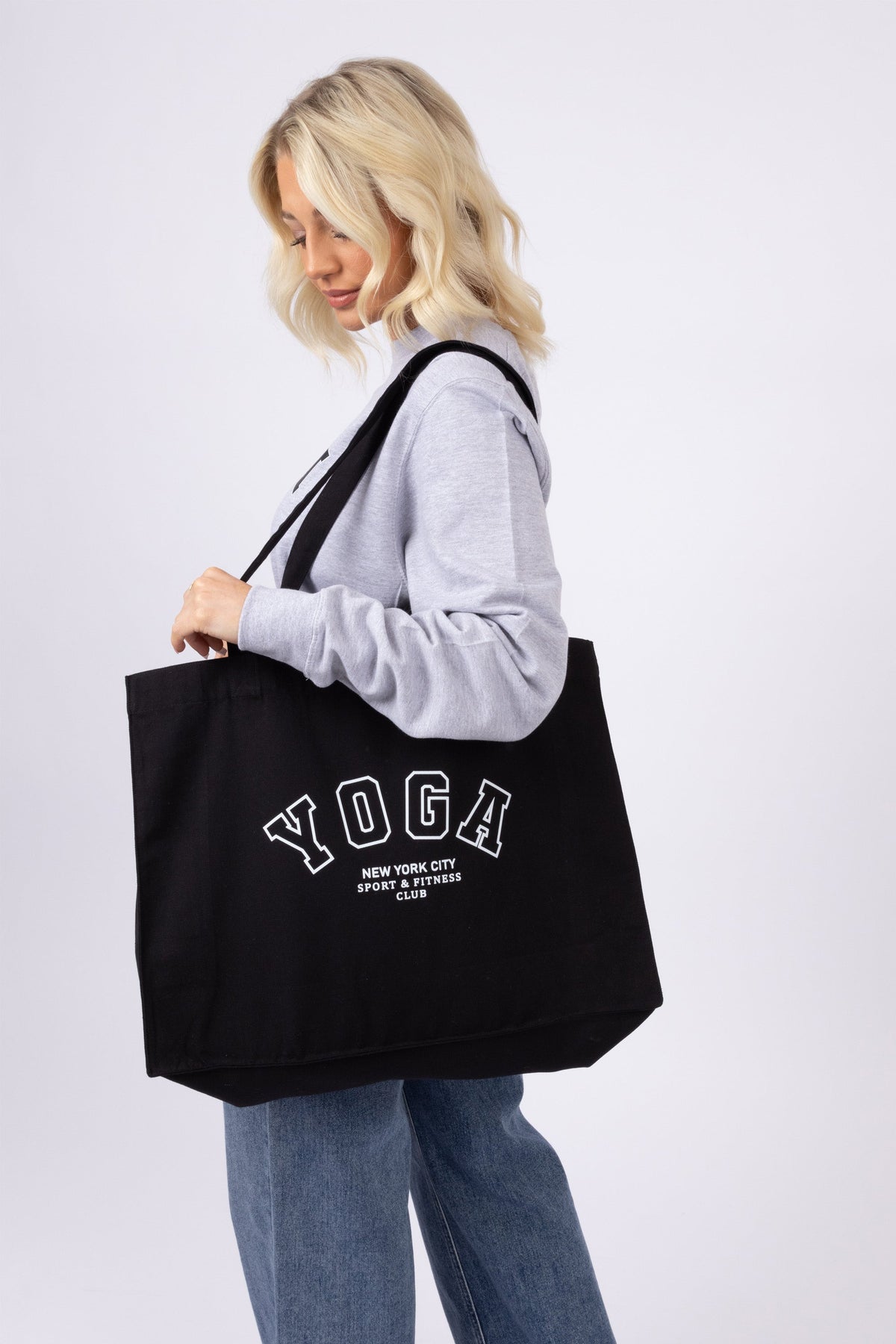 Yoga Printed Woven Shopping Tote Bag