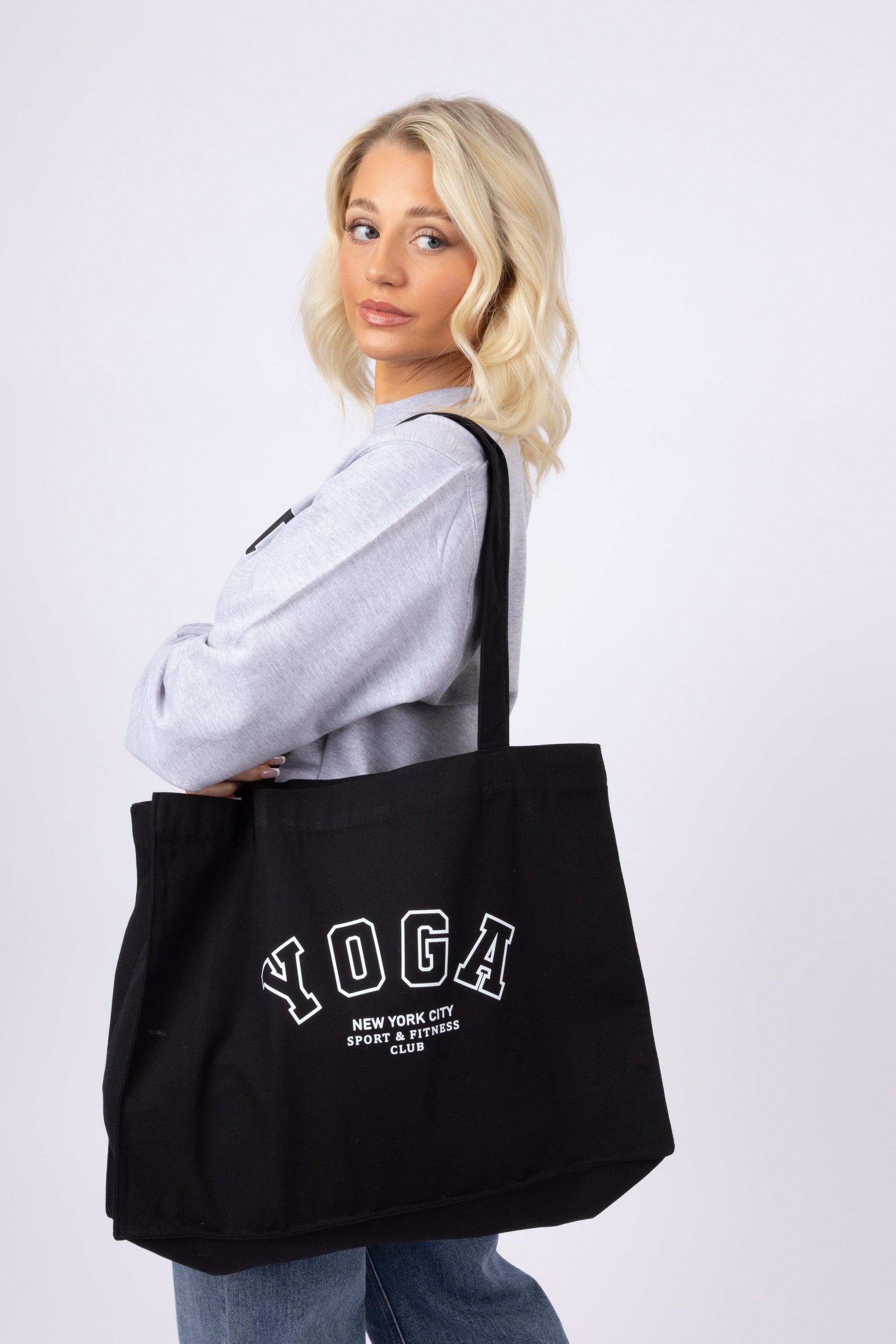 Yoga Printed Woven Shopping Tote Bag