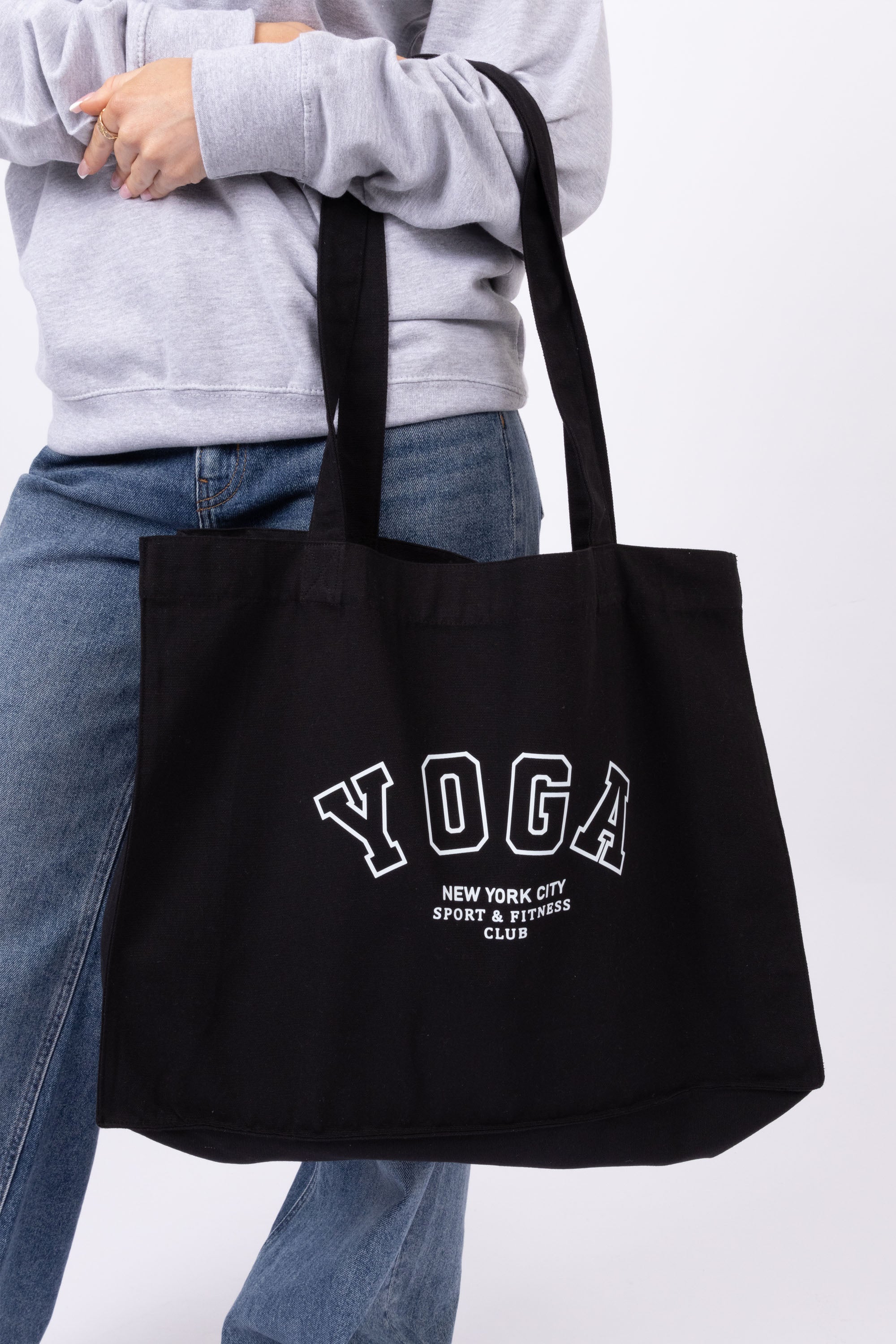 Yoga Printed Woven Shopping Tote Bag