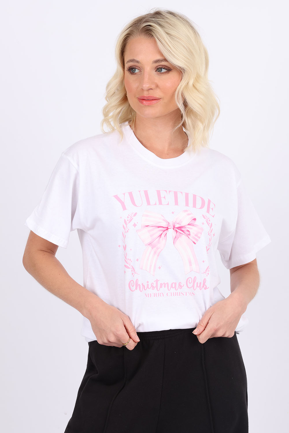 Yuletide Bow Christmas Printed T-Shirt