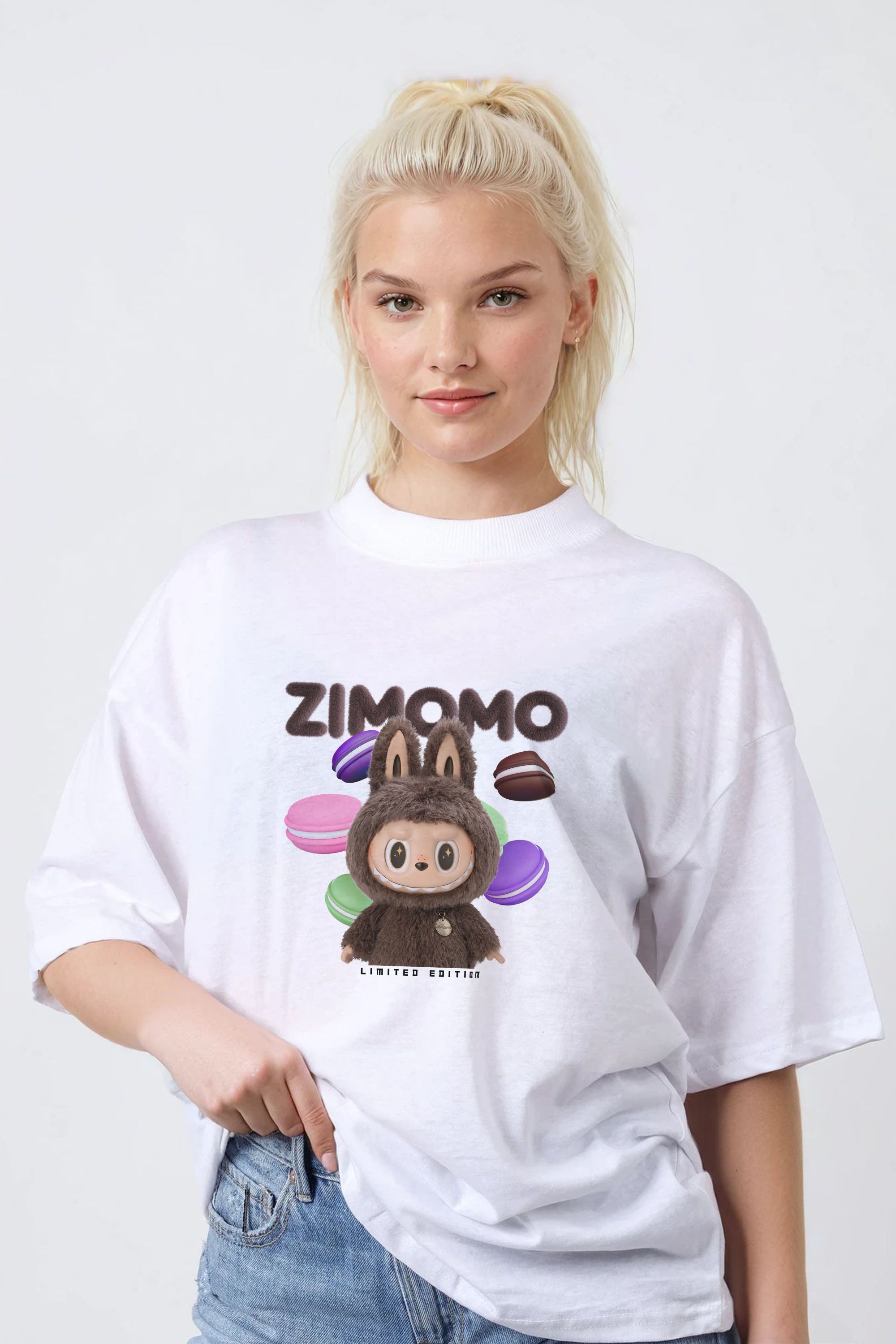 150GSM Oversized T-Shirt in Zimomo x Labubu Print