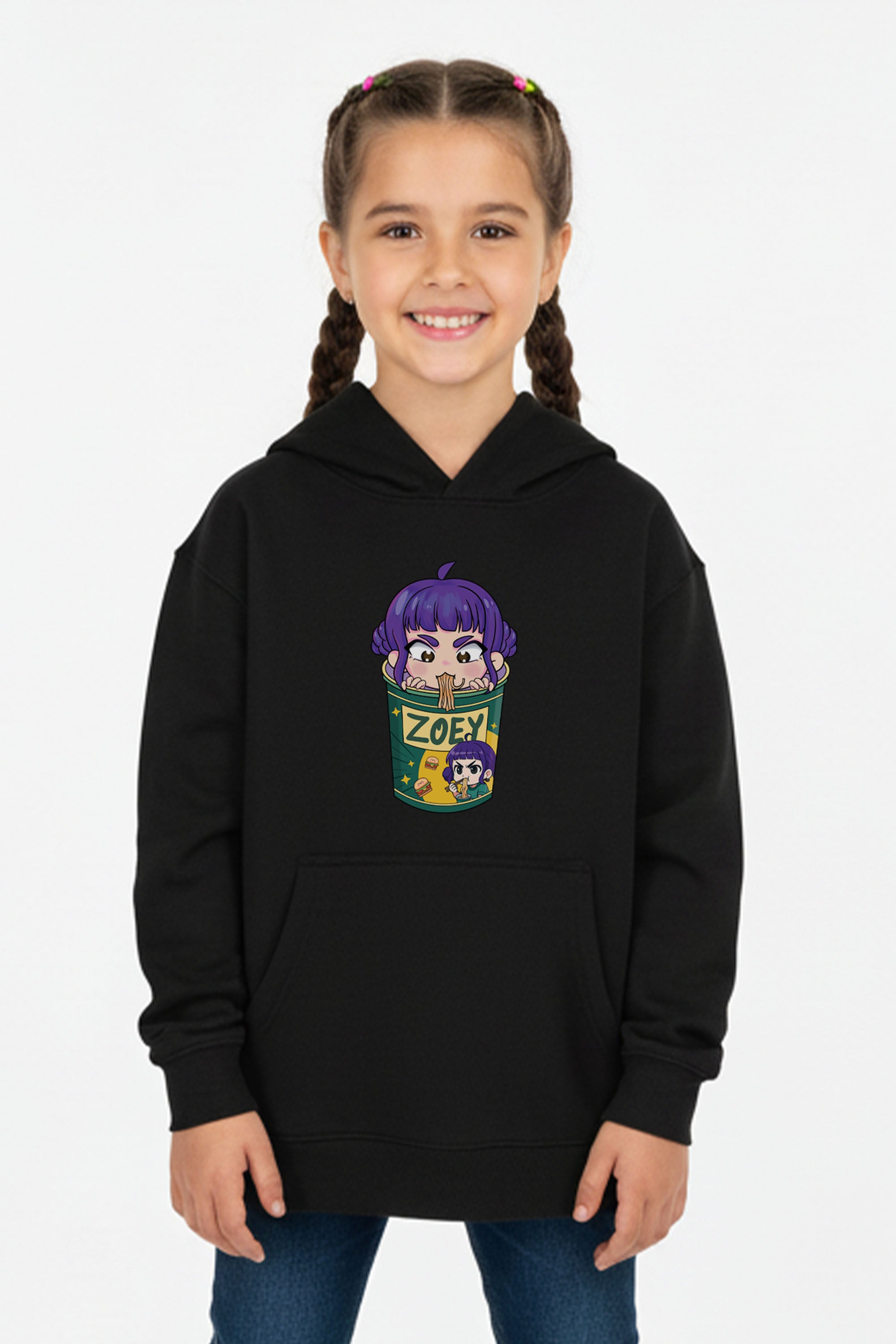 Kids Zoey Ramen Graphic Printed Hoodie