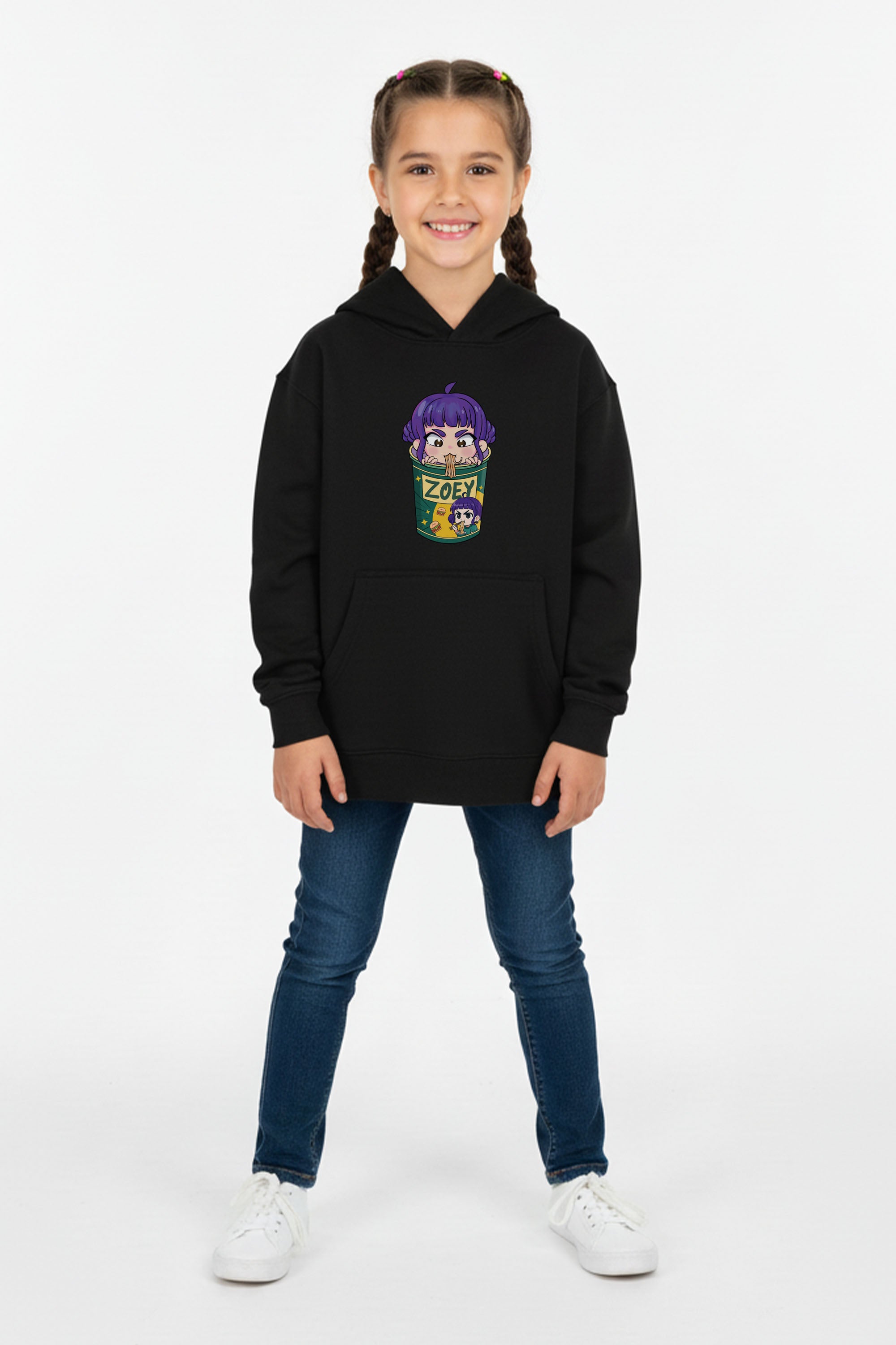 Kids Zoey Ramen Graphic Printed Hoodie