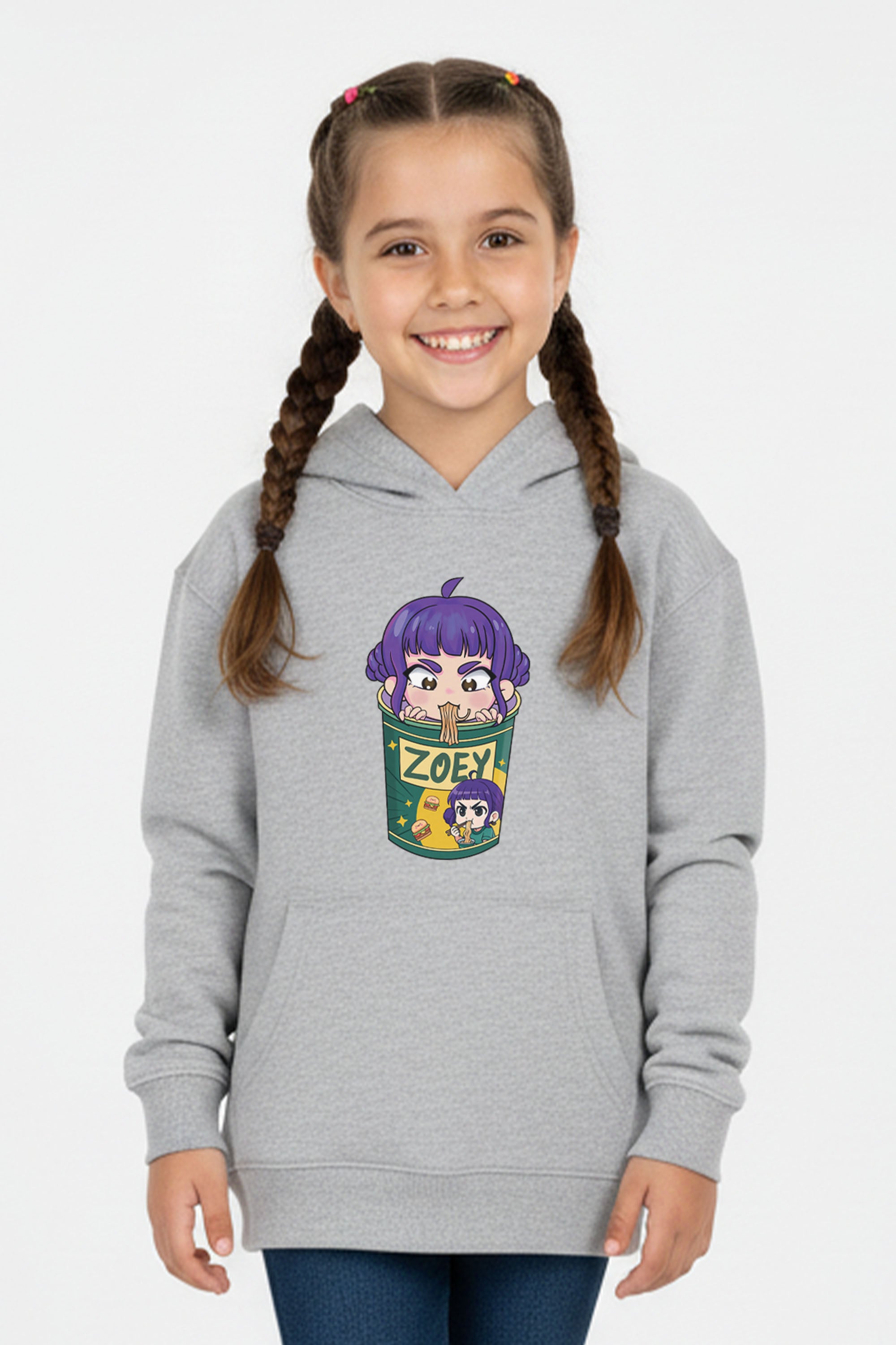 Kids Zoey Ramen Graphic Printed Hoodie