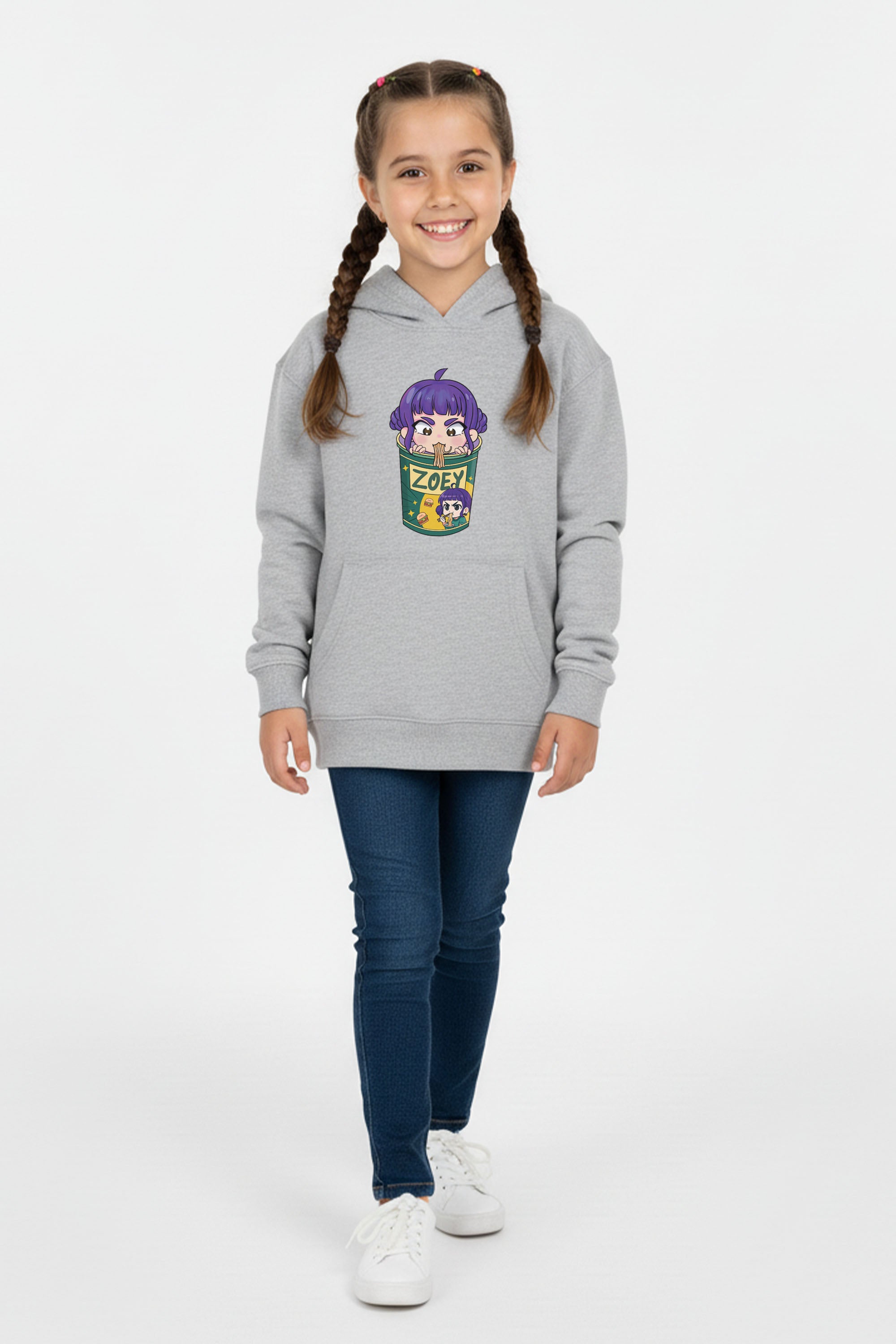 Kids Zoey Ramen Graphic Printed Hoodie
