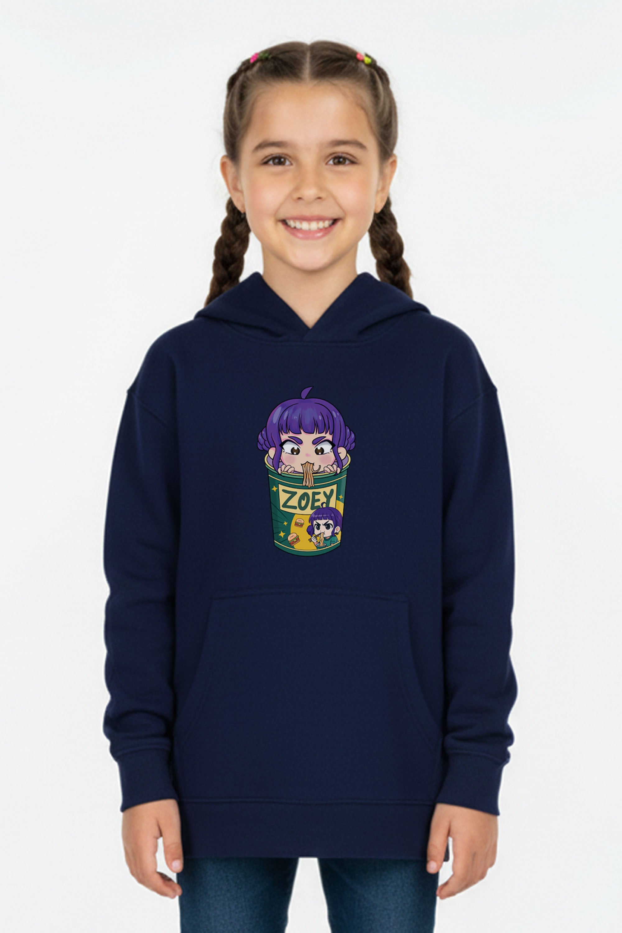 Kids Zoey Ramen Graphic Printed Hoodie