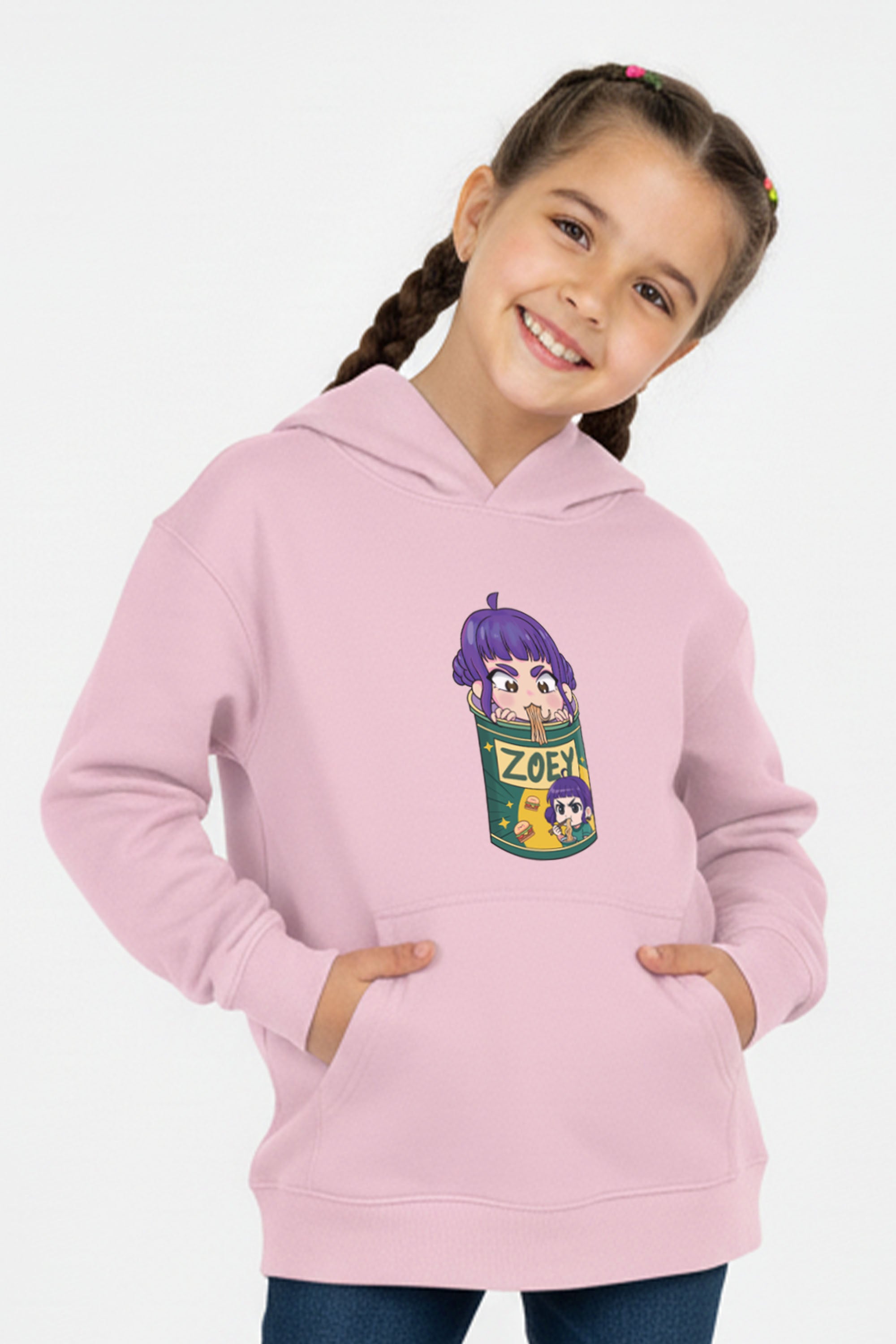 Kids Zoey Ramen Graphic Printed Hoodie