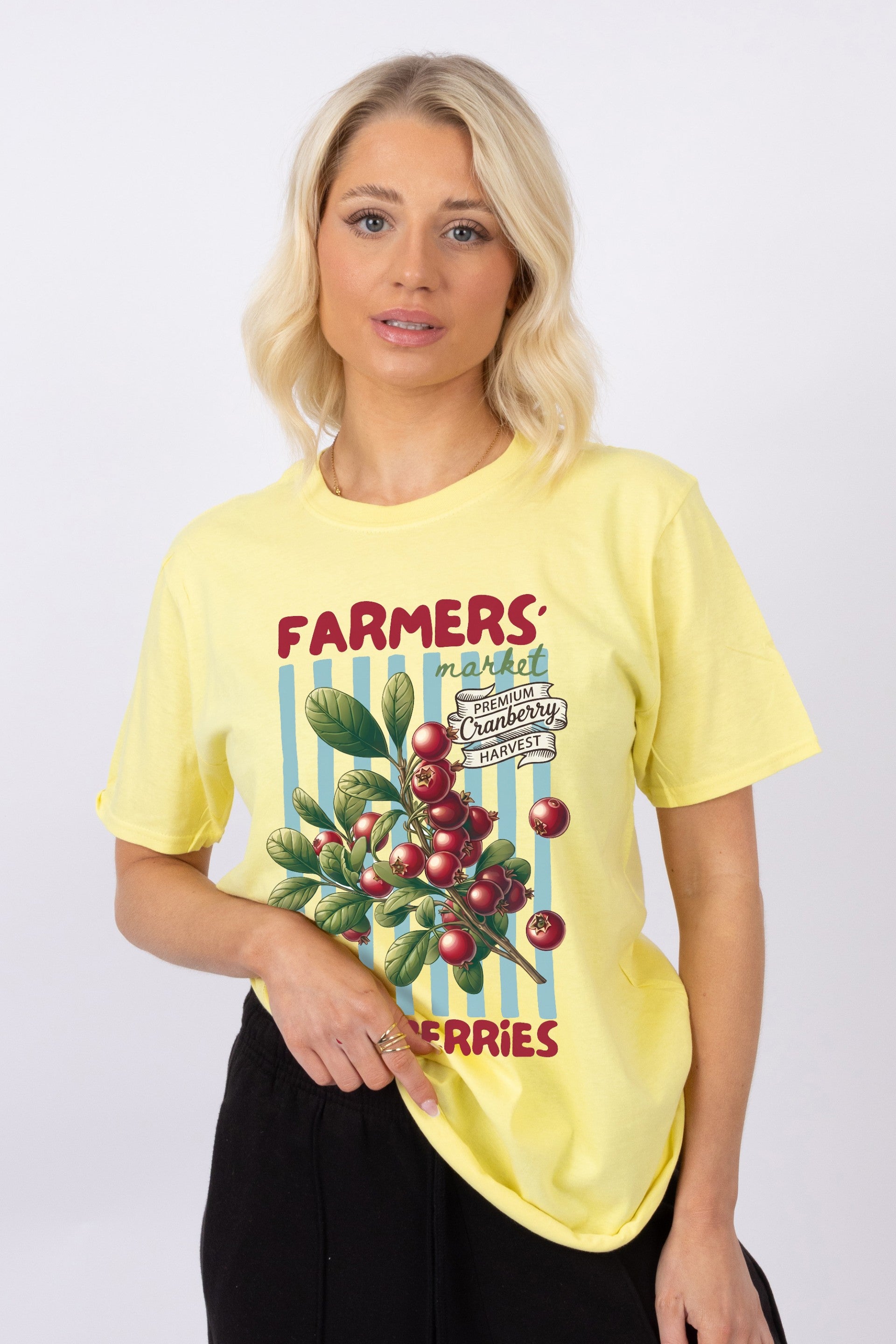 Farmers Market Cranberries Printed T-Shirt