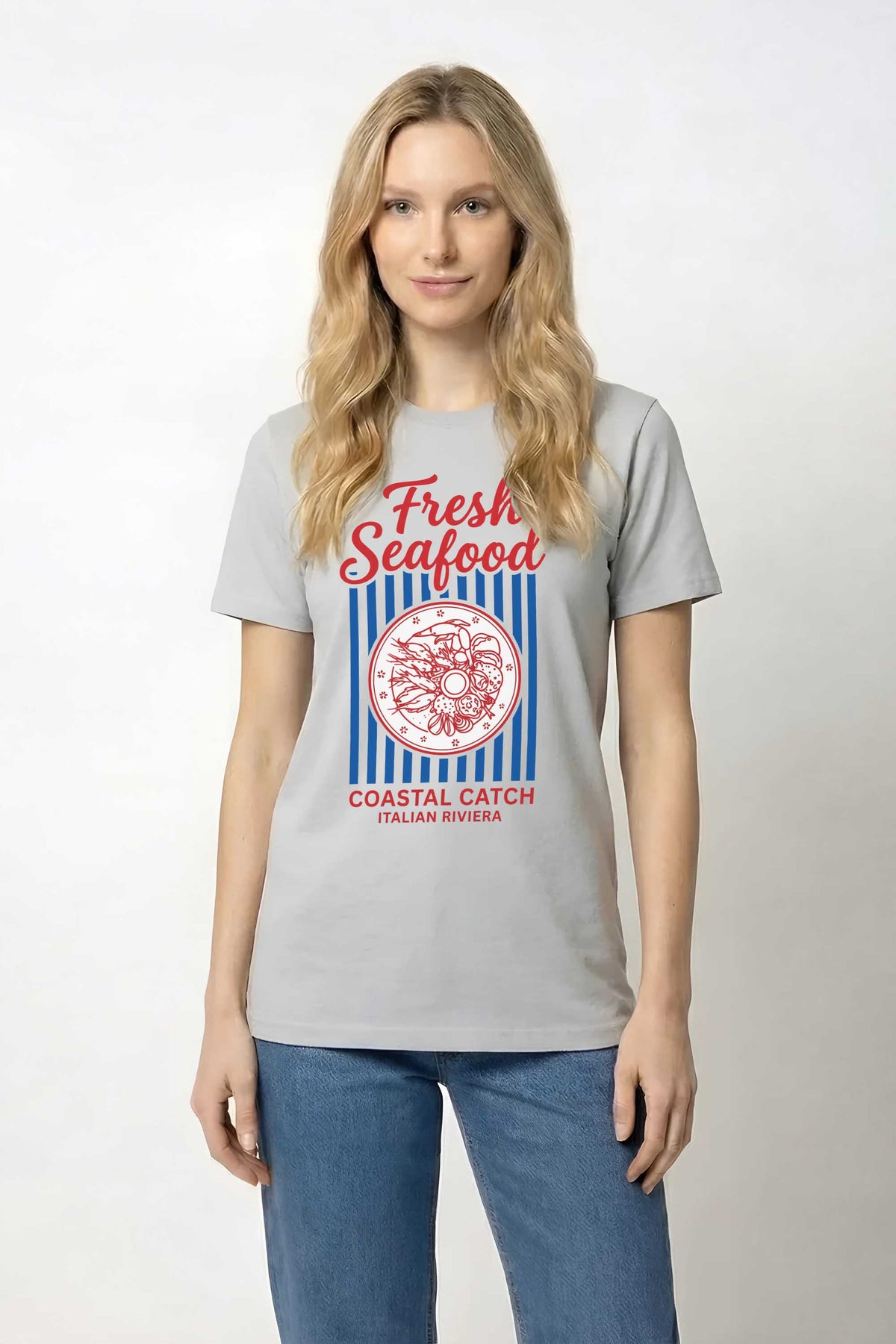 220GSM Regular Fit Fresh Seafood Printed T-Shirt