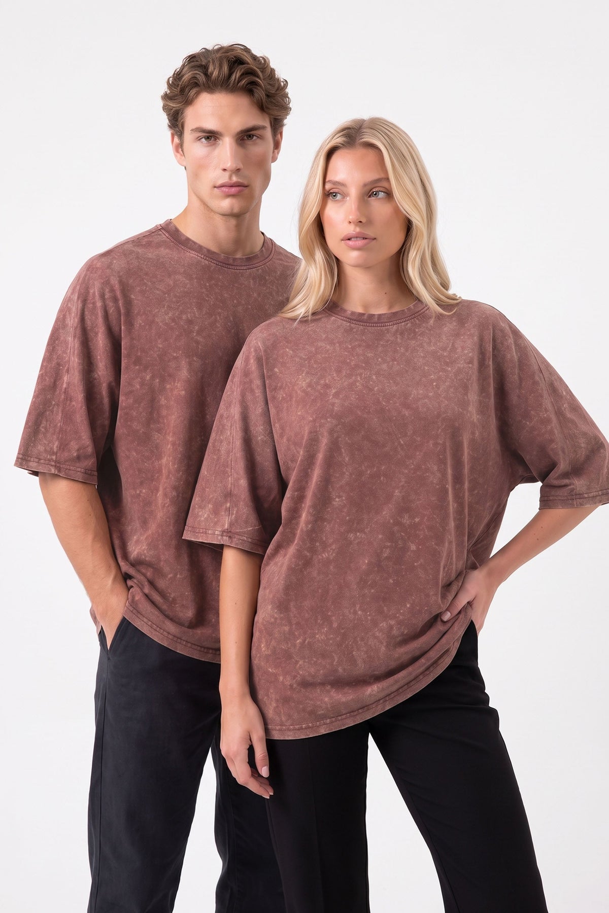 180 GSM Acid-Wash Oversized Custom Printed T-shirt