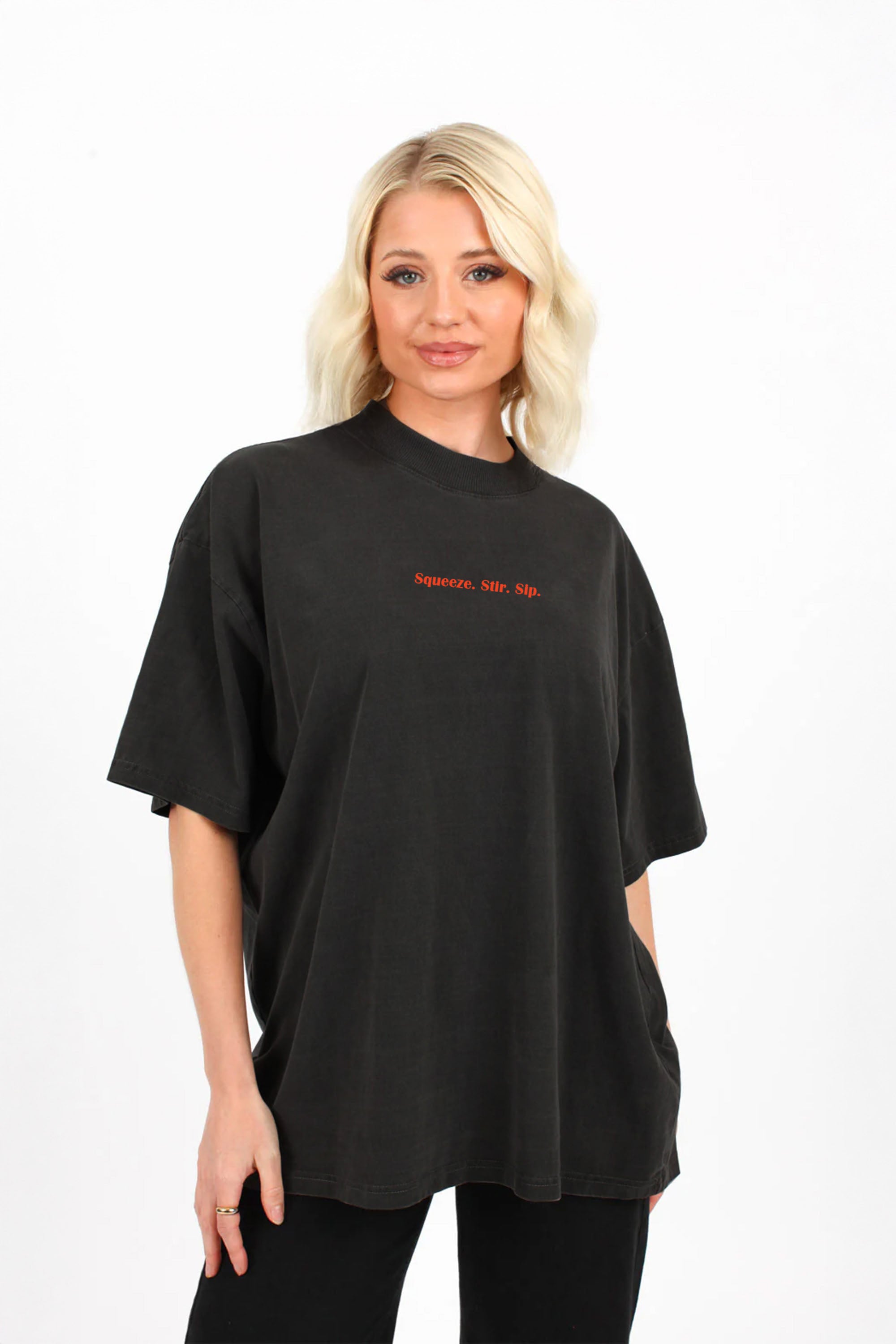 150GSM Oversized Washed T-Shirts in Aperol Splash Print (Custom Pack)