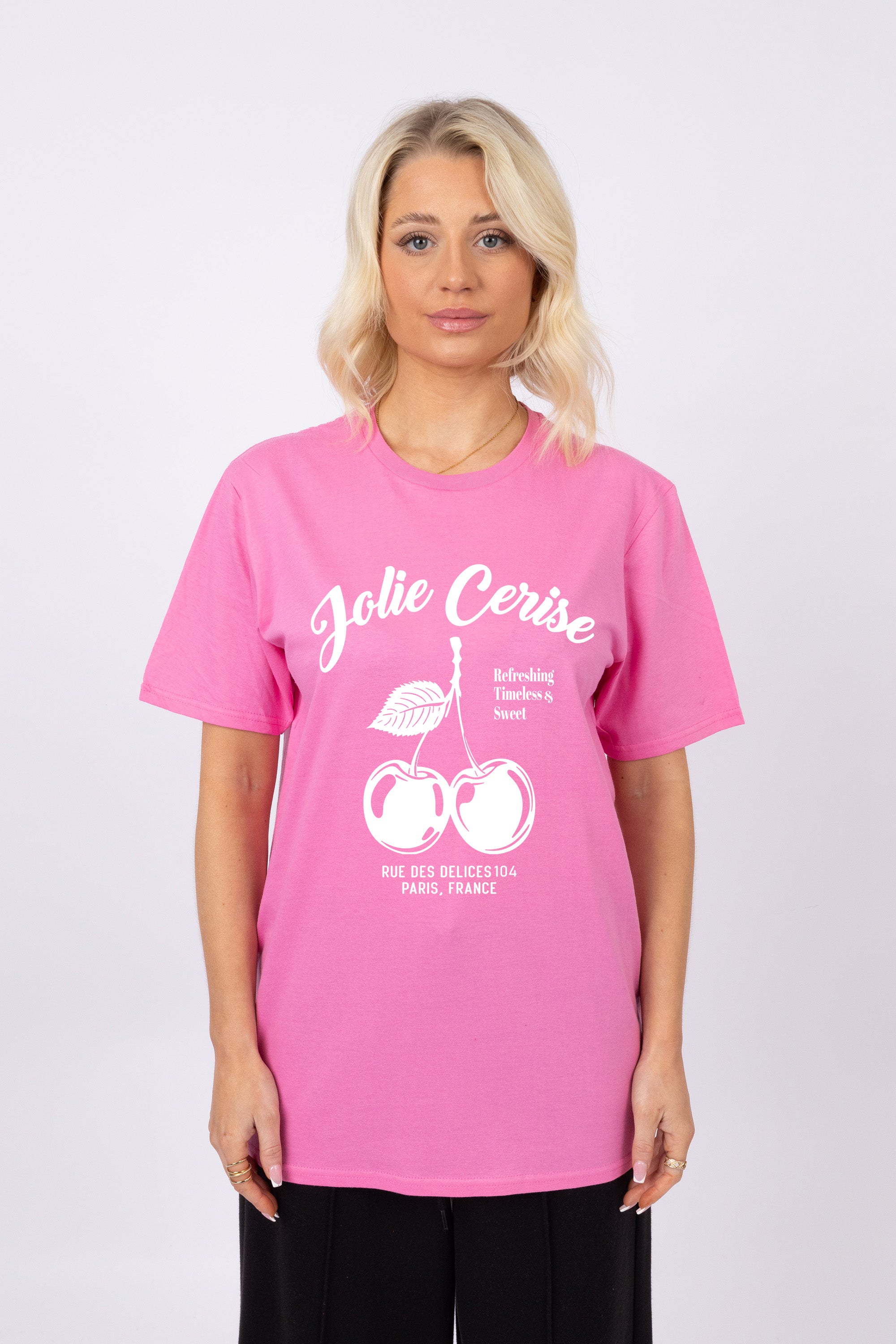 Jolie Cerise Cherry Printed T-Shirt (Custom Pack)