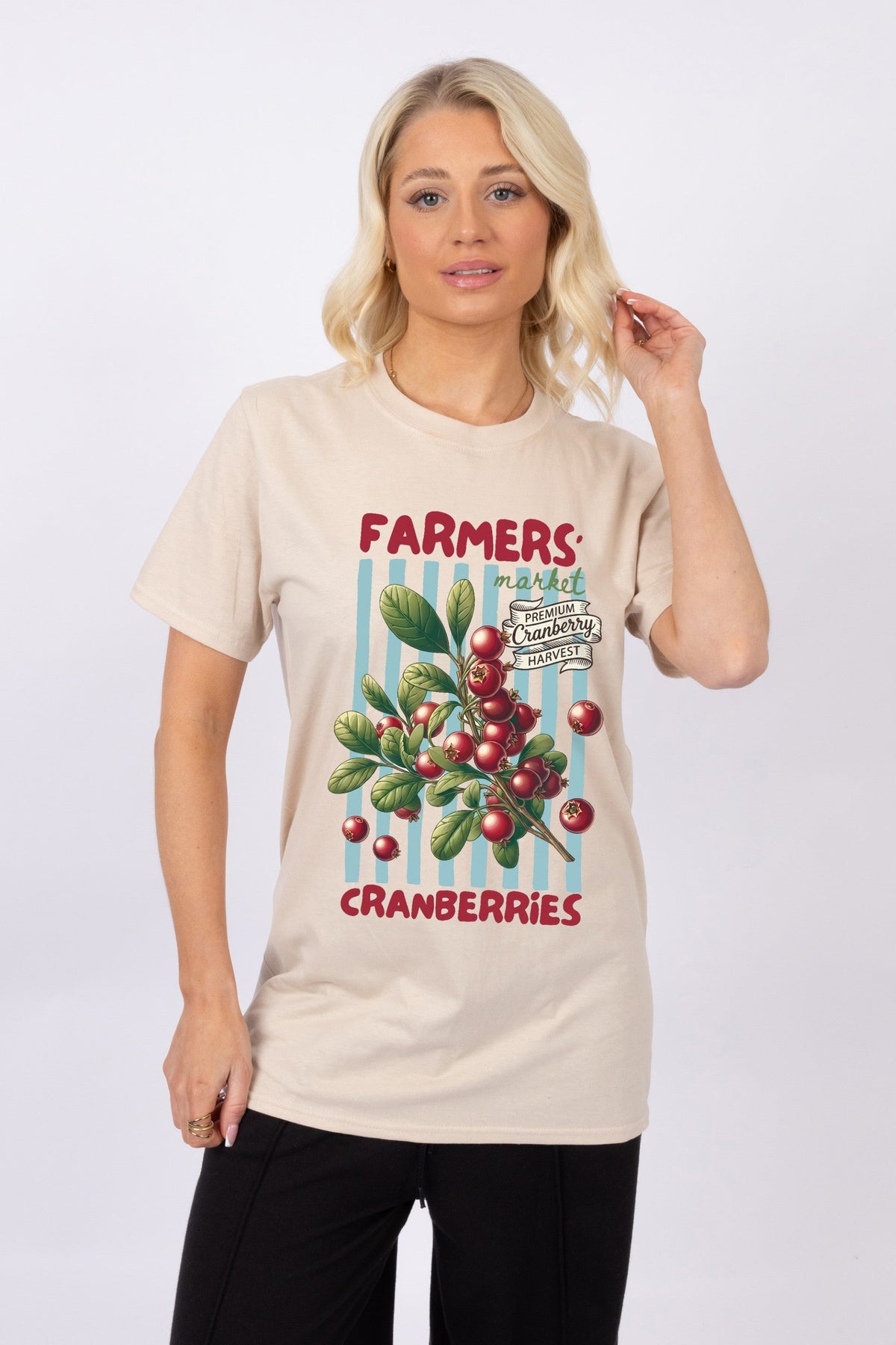 Farmers Market Cranberries Printed T-Shirt