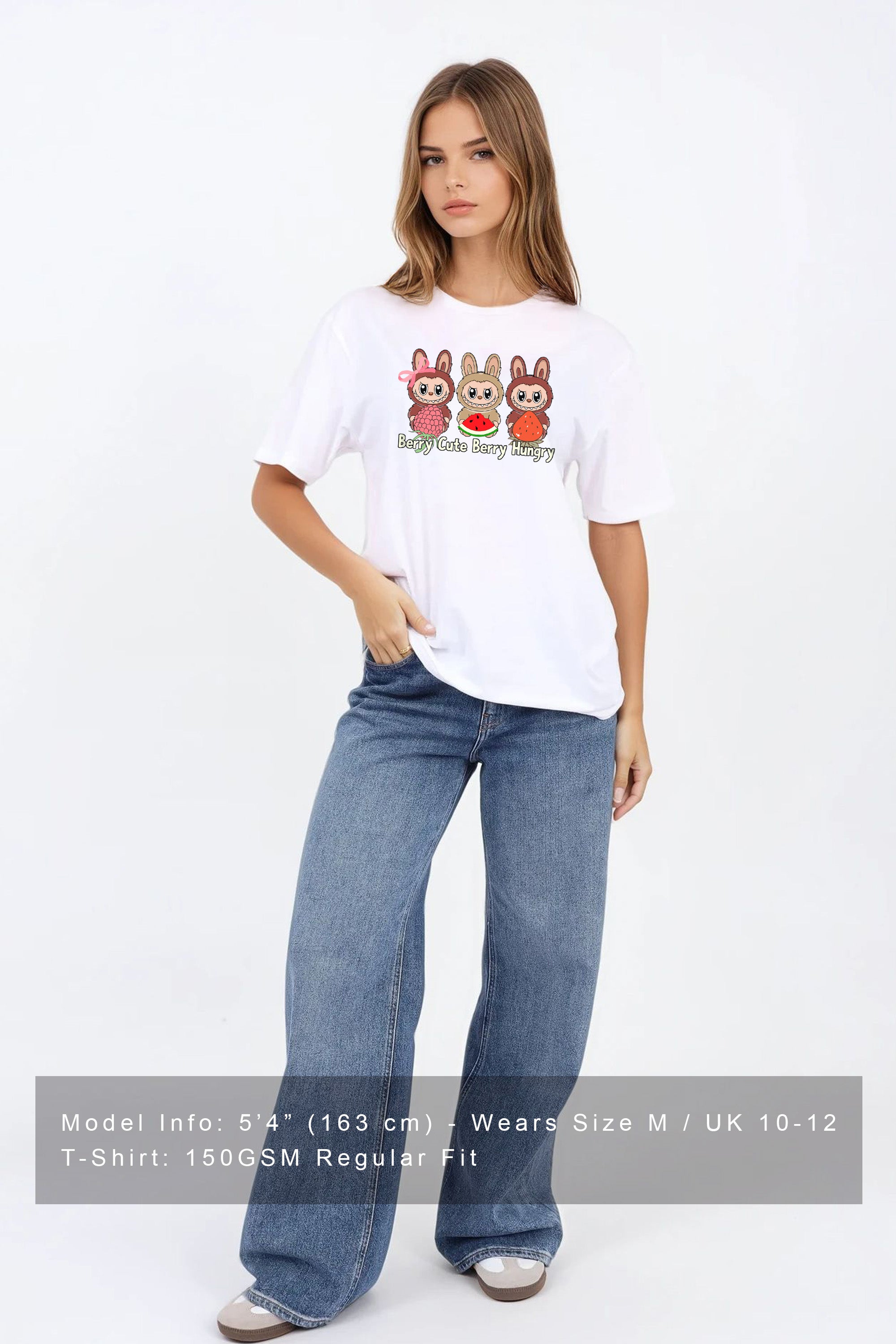 Regular Fit T-shirt in Berry Cute Berry Hungry Labubu Print