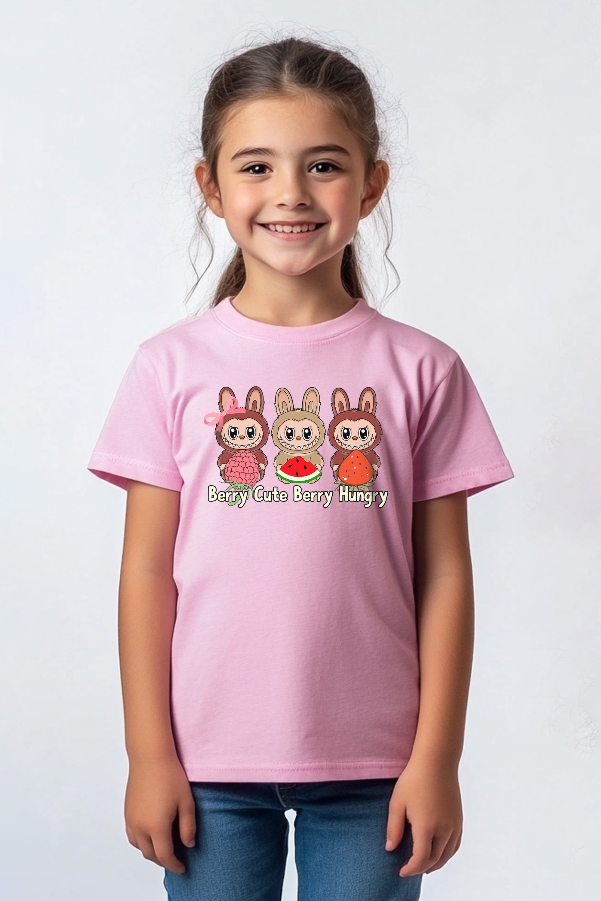 Kids Berry Cute Berry Hungry Labubu Printed T-Shirt