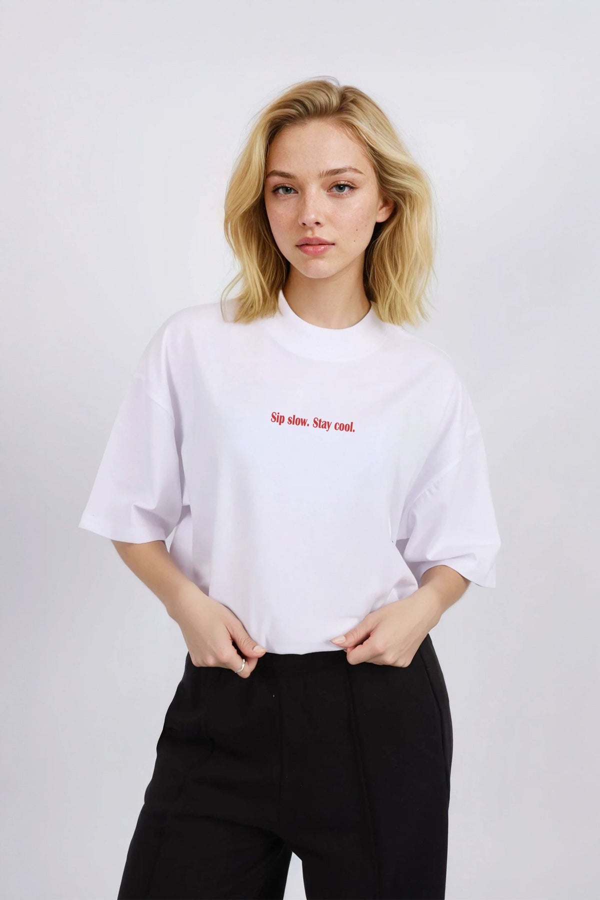 150GSM Oversized T-Shirts in Berry Martini Print