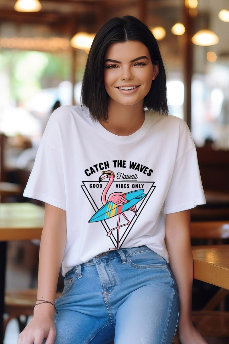 Catch The Waves Printed T-Shirt (Pack of 6)