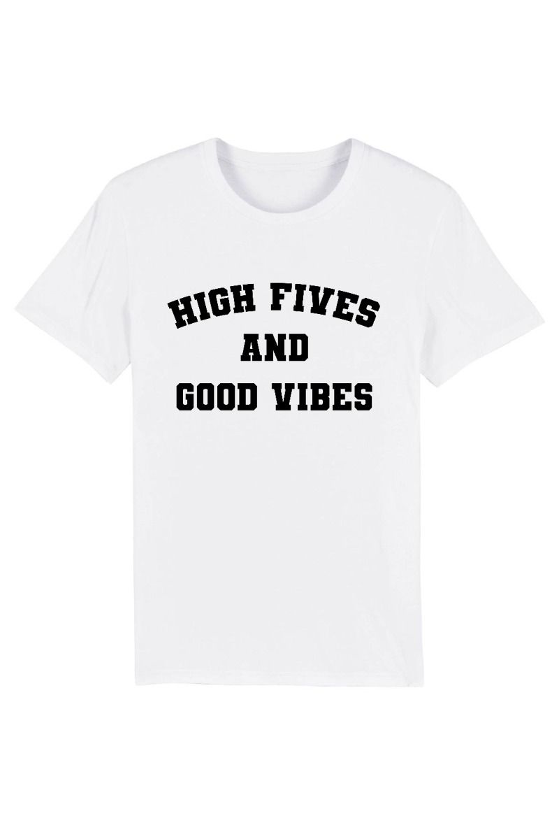 High Fives And Good Vibes Printed Oversized T-shirt (Pack of 6)