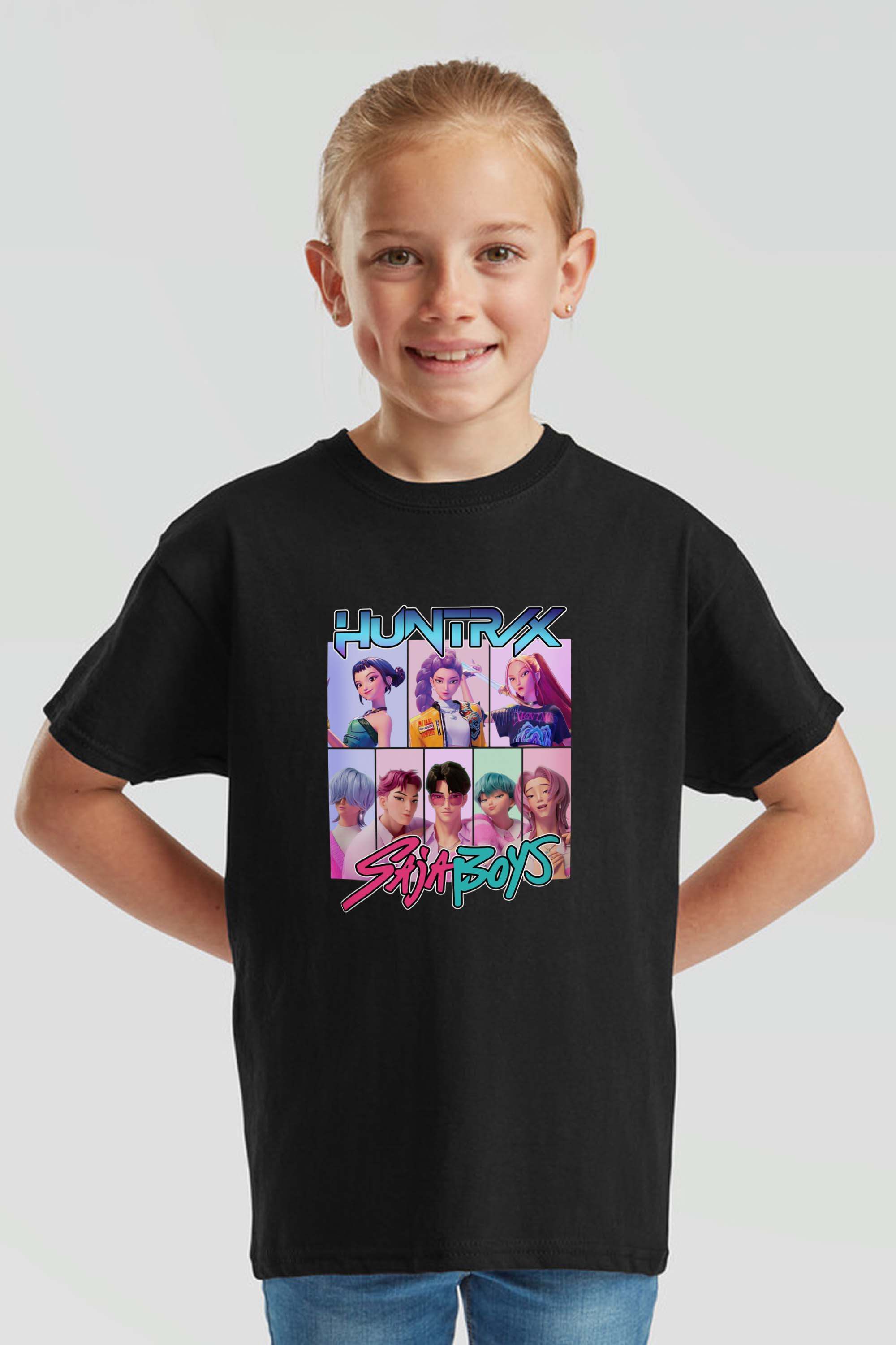 Kids K-Pop Anime Band Graphic Printed T-Shirt