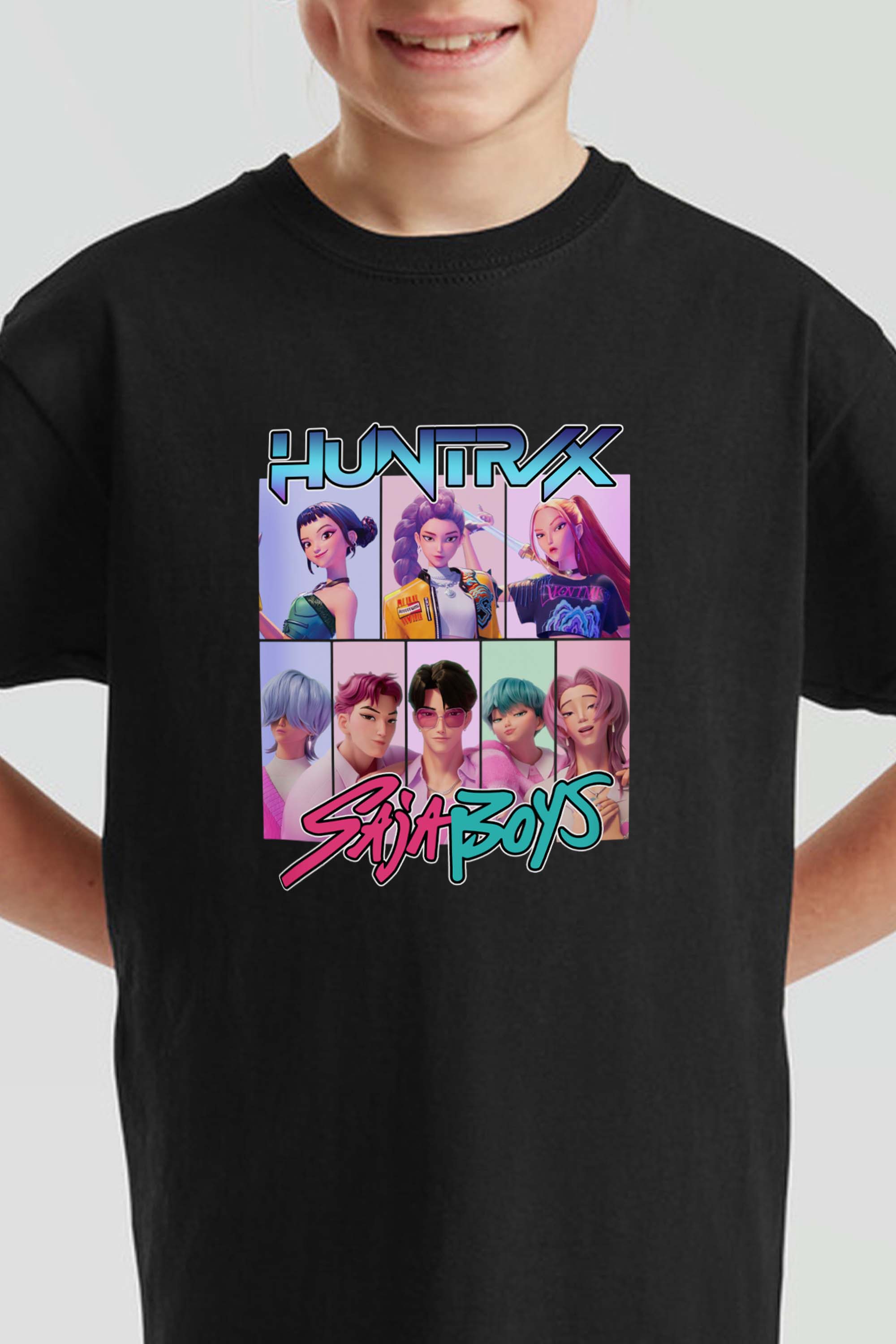 Kids K-Pop Anime Band Graphic Printed T-Shirt