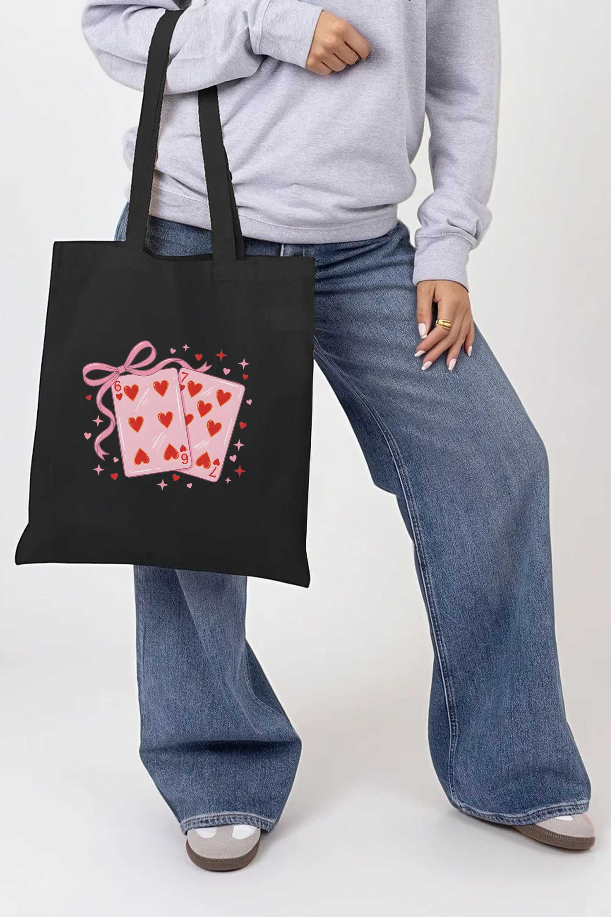 Valentine 67 Playing Cards Printed Cotton Tote Bag