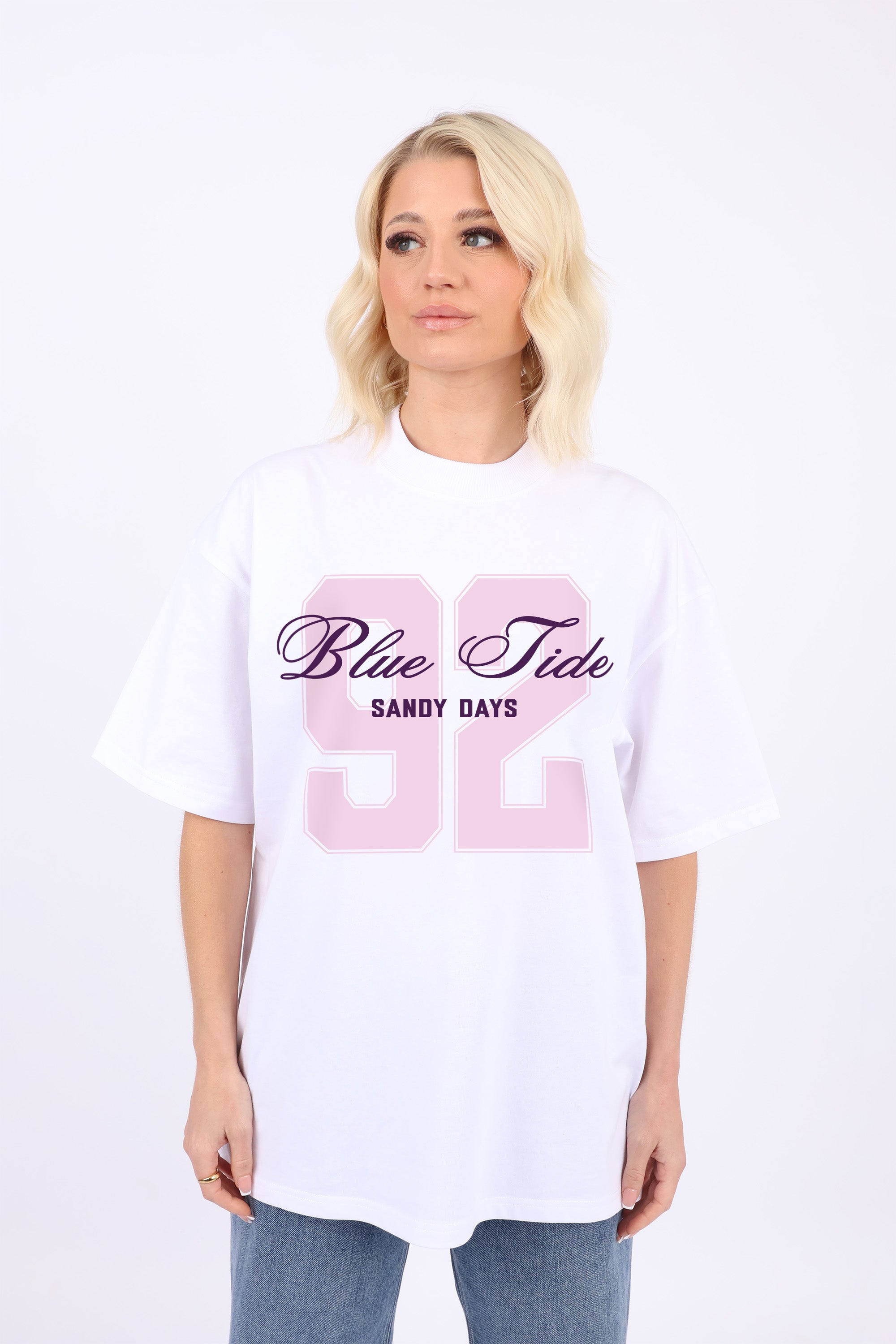 220GSM Oversize T-Shirt Blue Tide Print