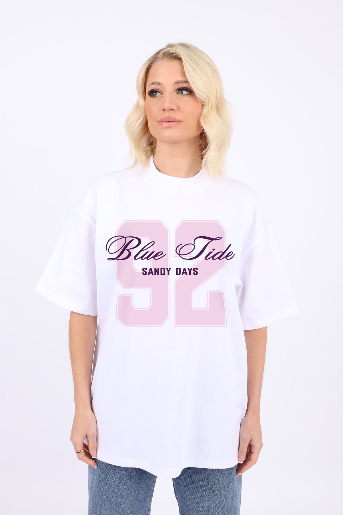 220GSM Oversize T-Shirt Blue Tide Print