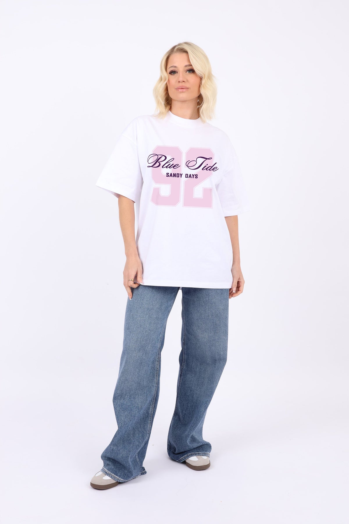 220GSM Oversize T-Shirt Blue Tide Print