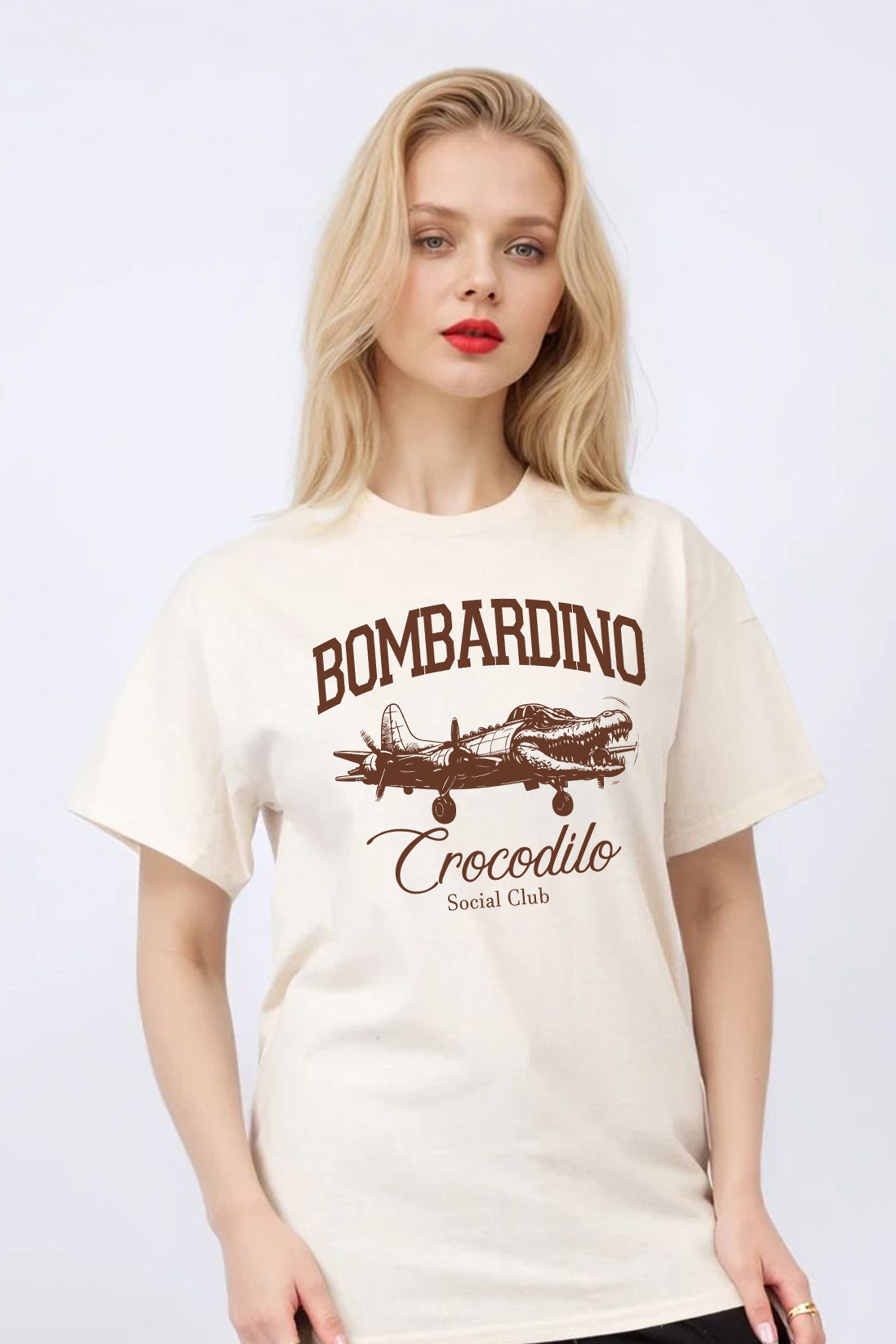 Regular Fit T-shirt in Bomberdino Crocodilo Brainrot Print