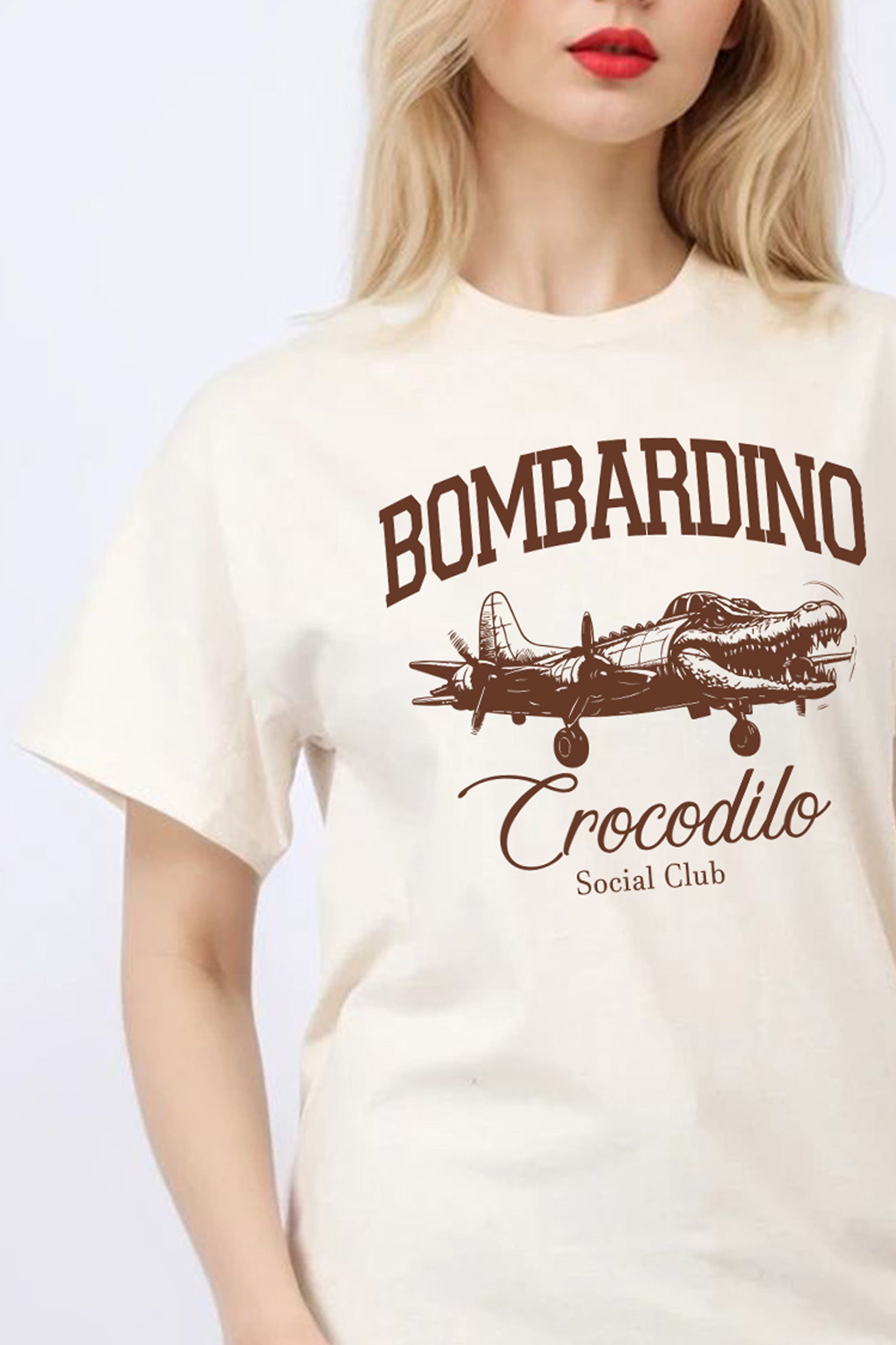 Regular Fit T-shirt in Bomberdino Crocodilo Brainrot Print