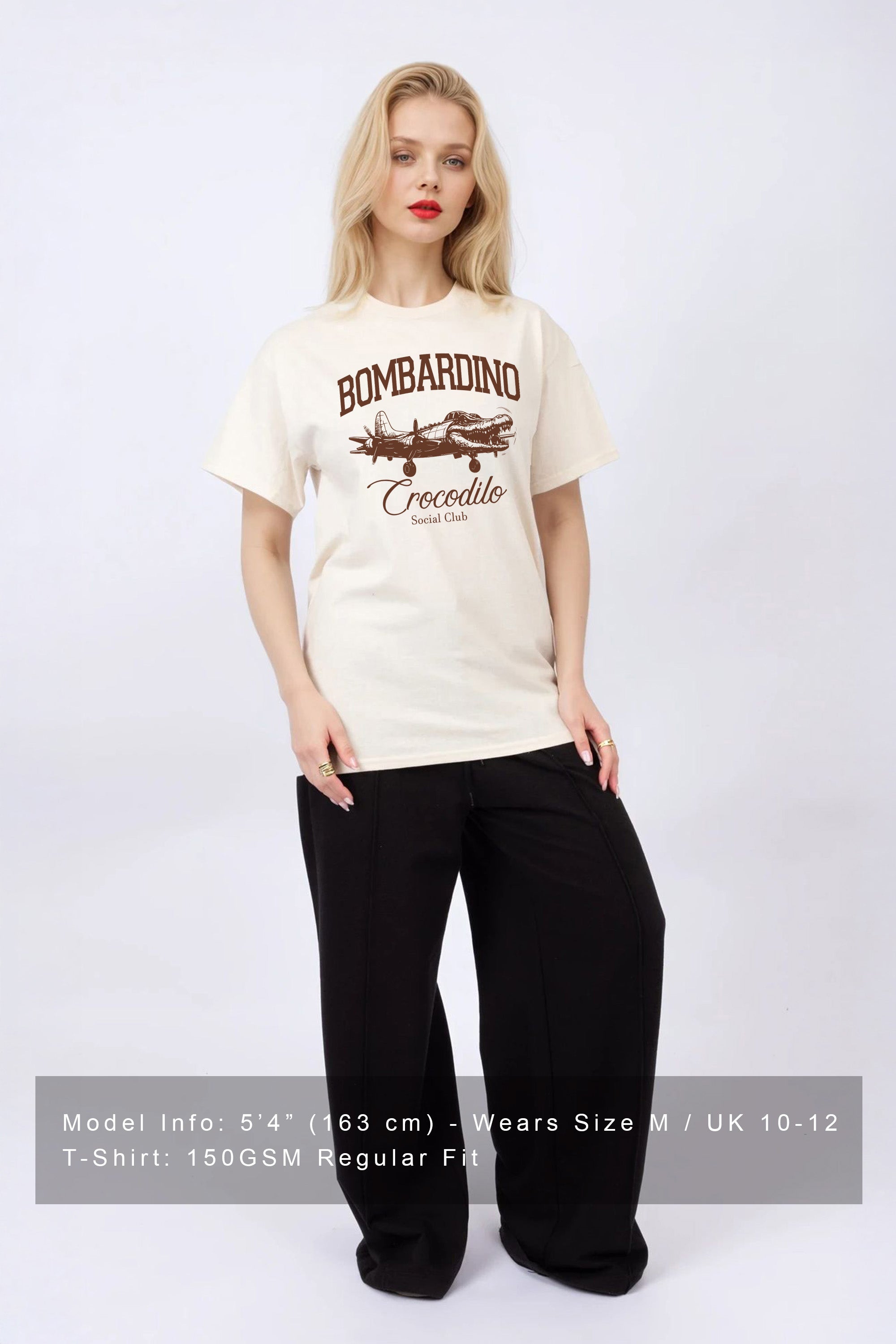 Regular Fit T-shirt in Bomberdino Crocodilo Brainrot Print